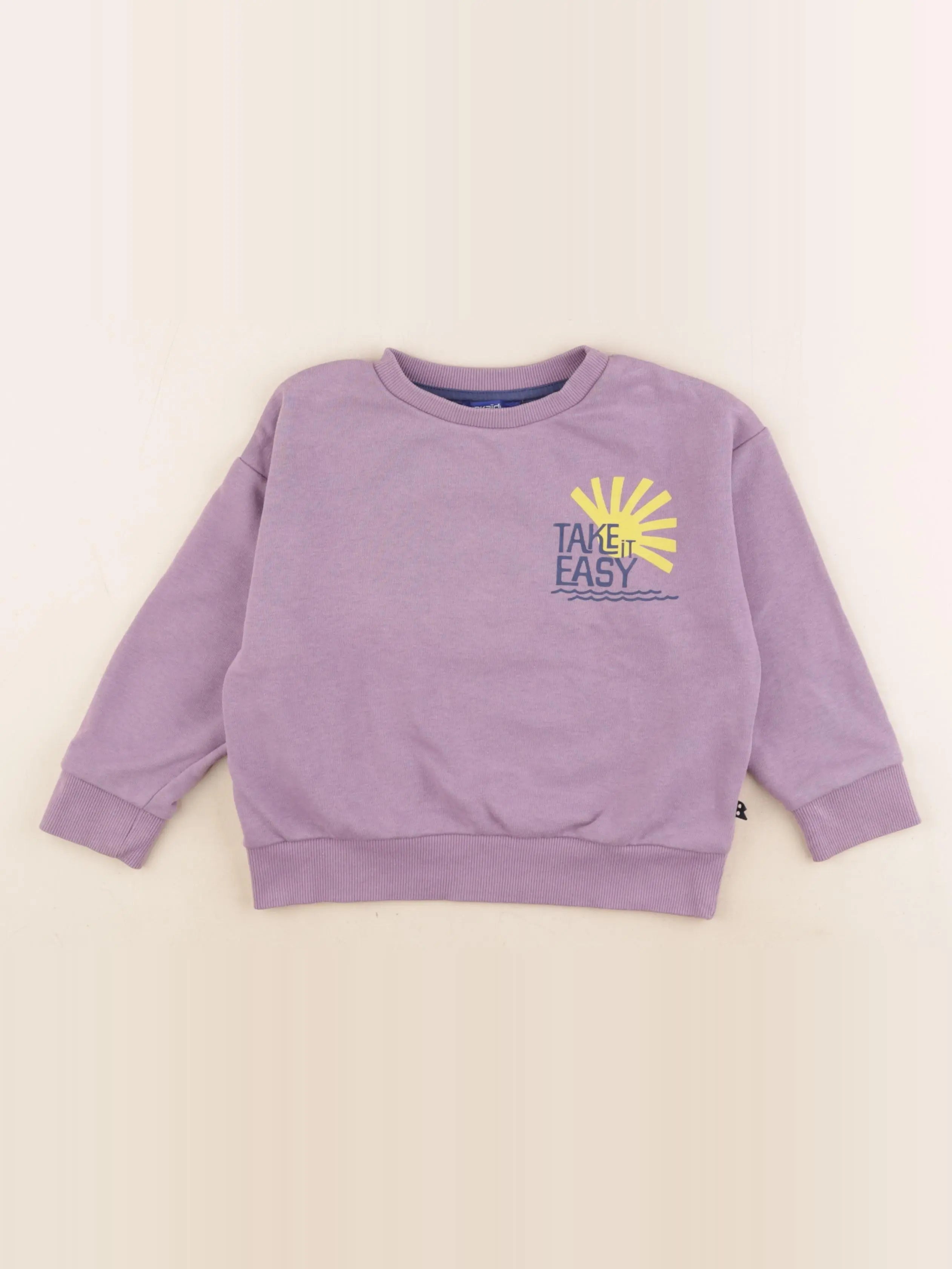 Okaidi - sweat imprimé au dos violet - 4 ans