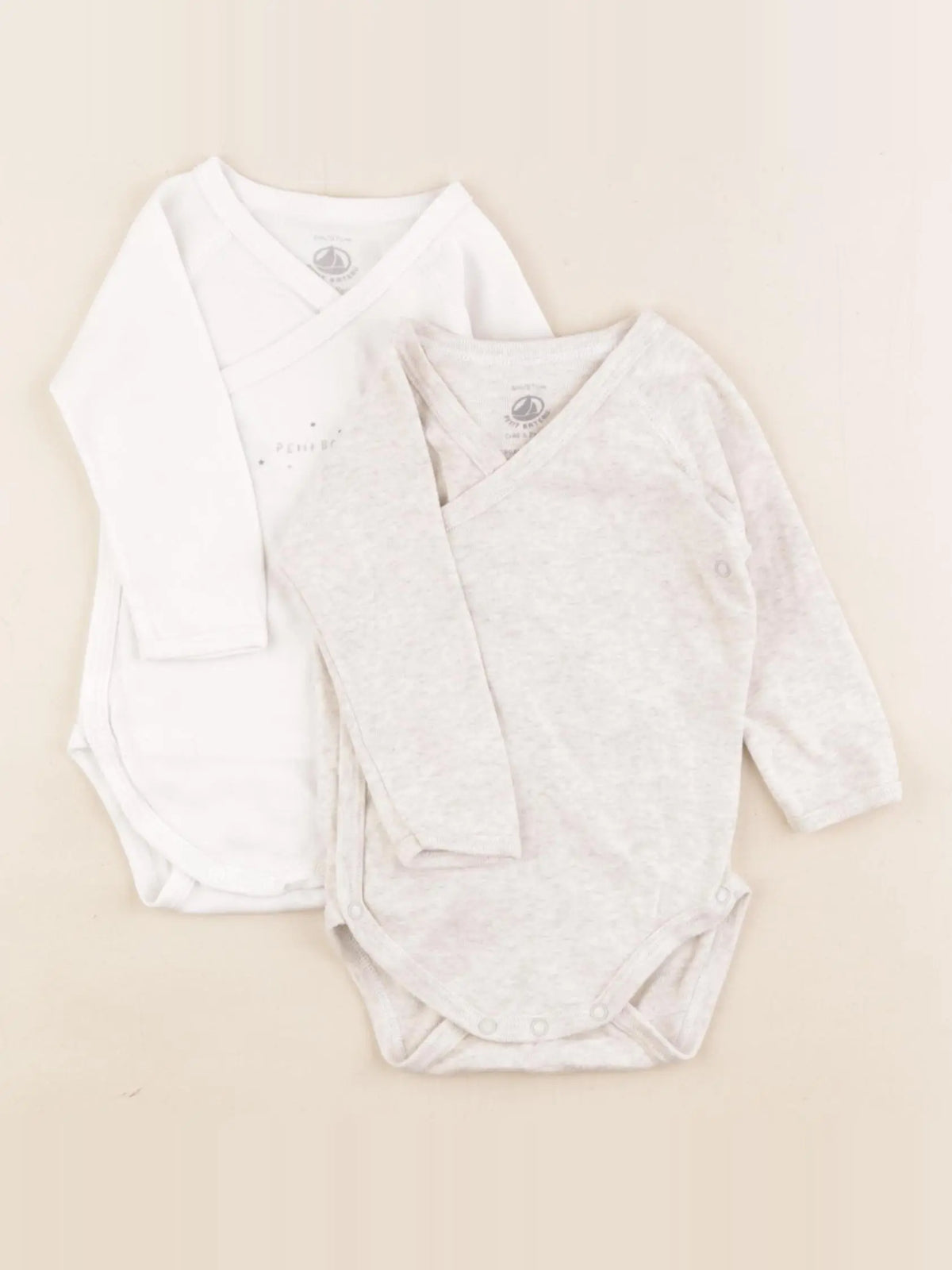 Petit Bateau - lot de 2 bodies en coton multicolore - 6 mois