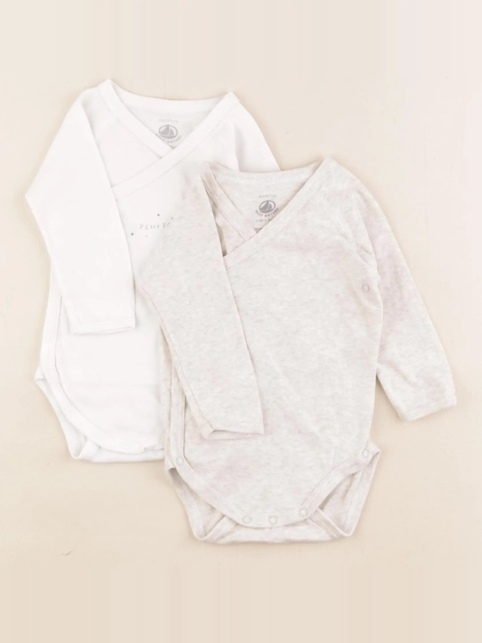 Petit Bateau - lot de 2 bodies en coton multicolore - 6 mois