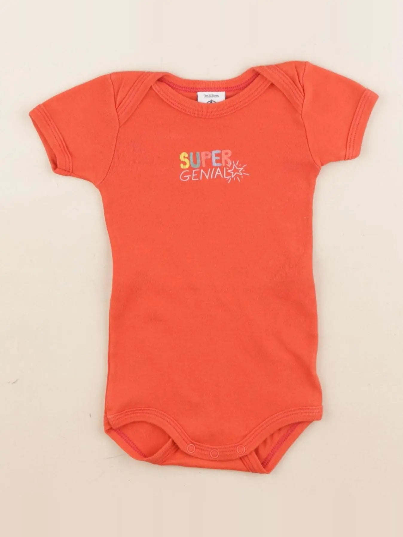 Petit Bateau - body rouge - 3 mois