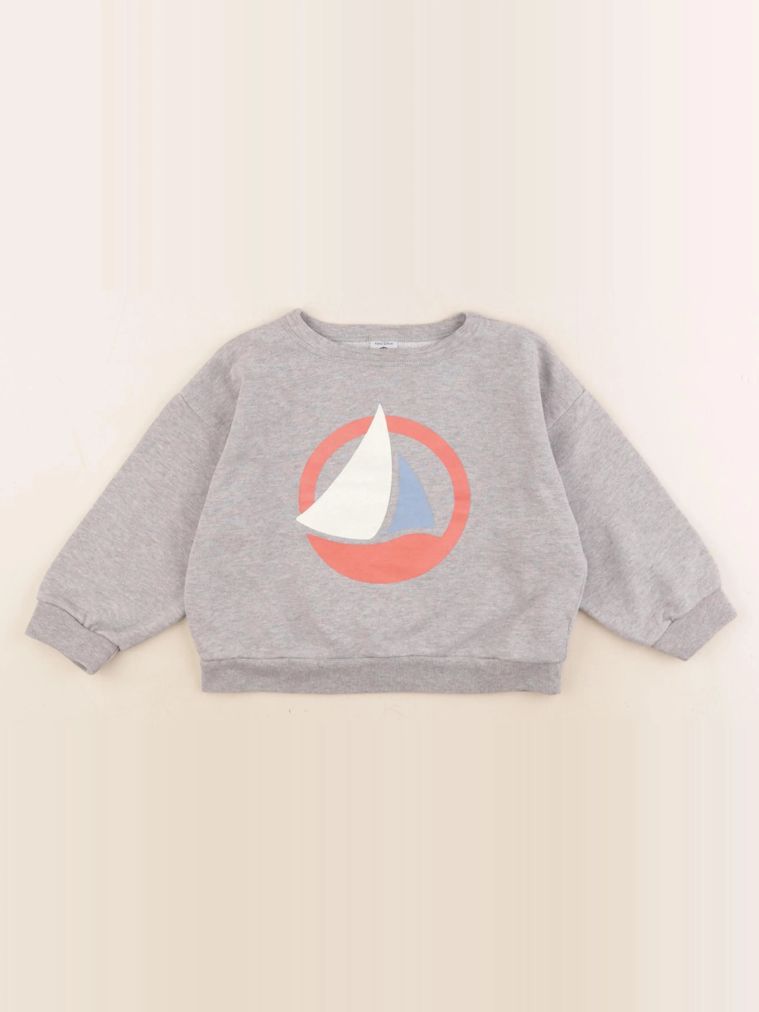 Petit Bateau - sweat gris - 4 ans