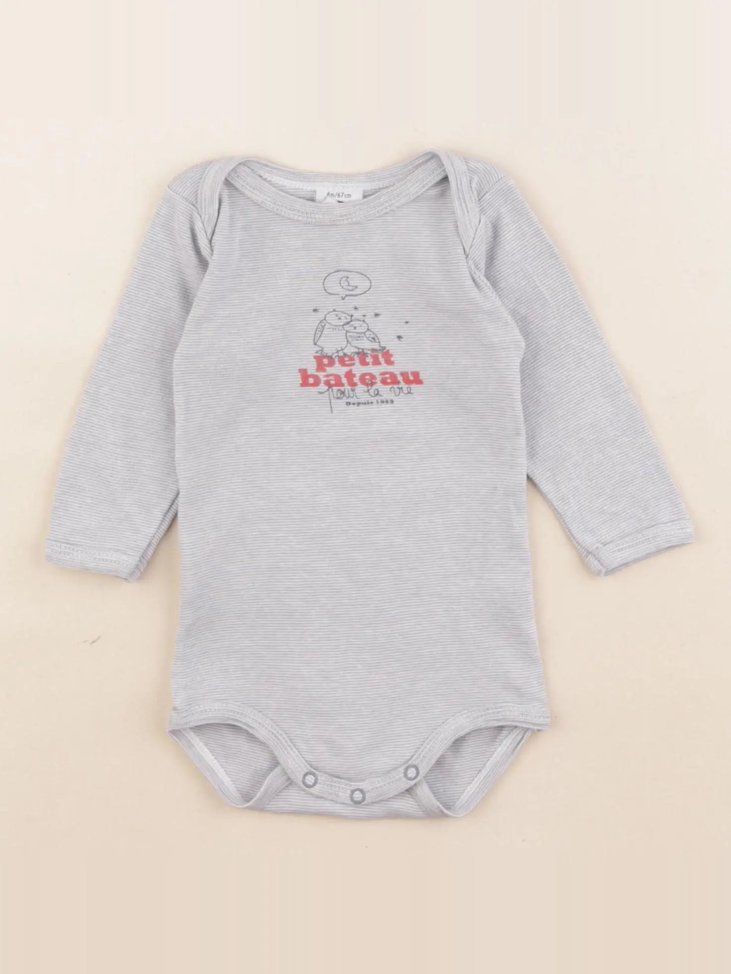 Petit Bateau - body bleu - 6 mois