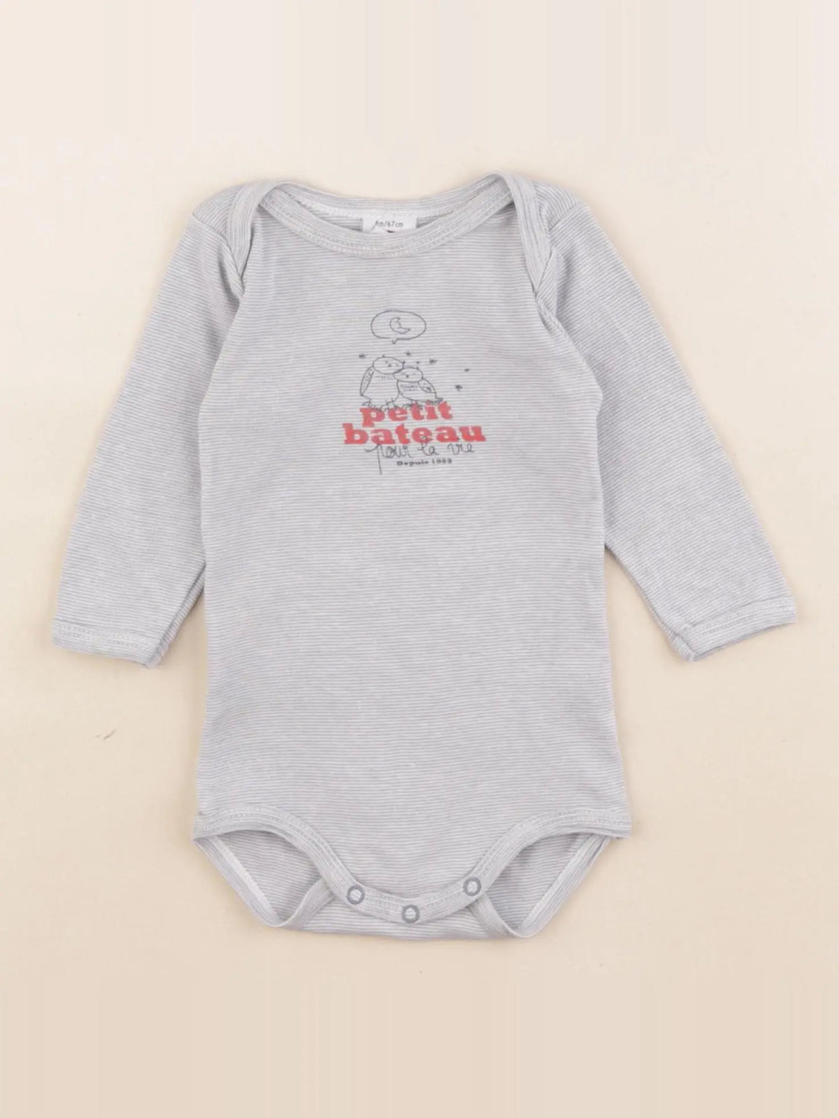 Petit Bateau - body bleu - 6 mois