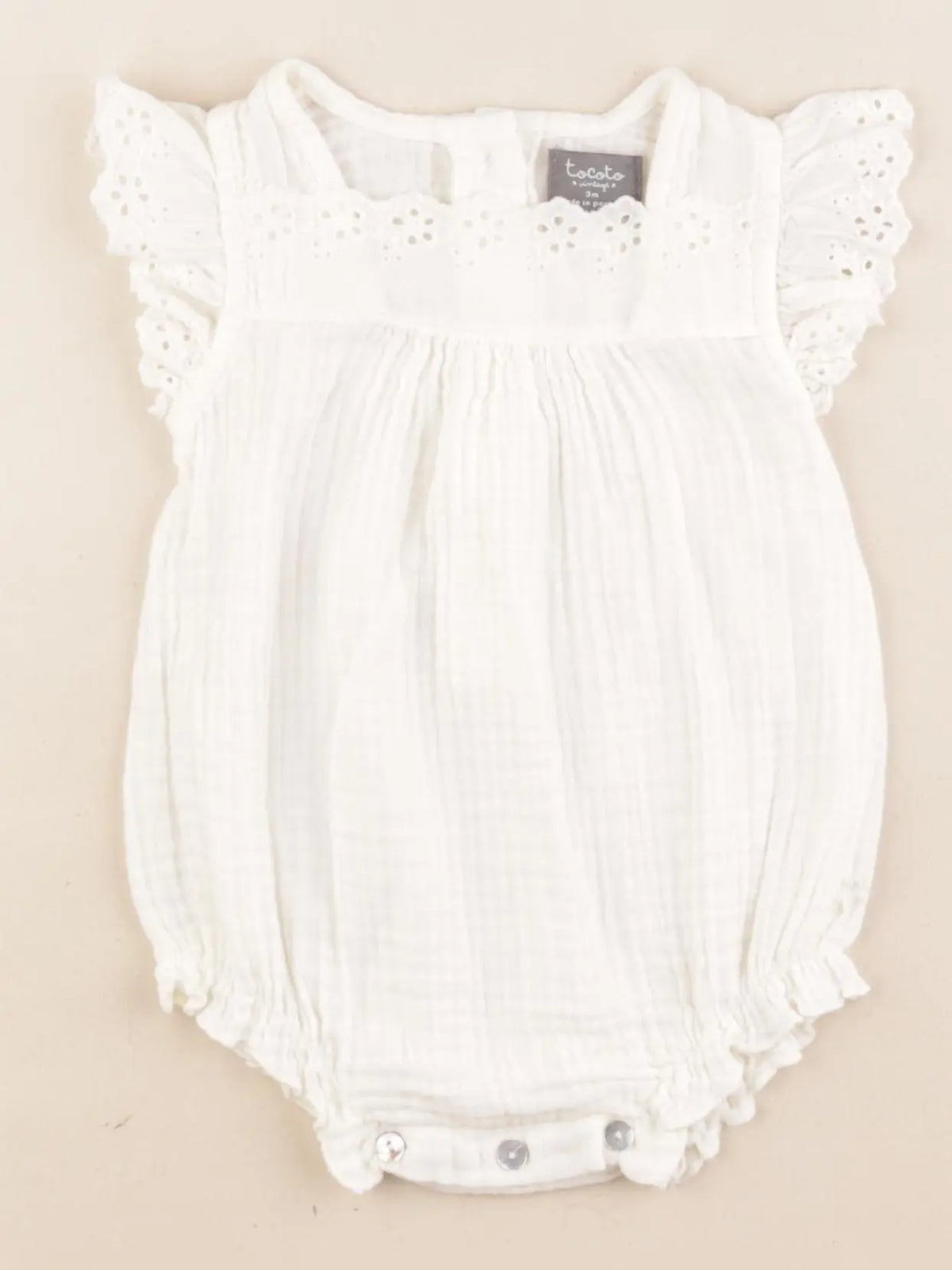 Tocoto vintage - combinaison beige - 3 mois