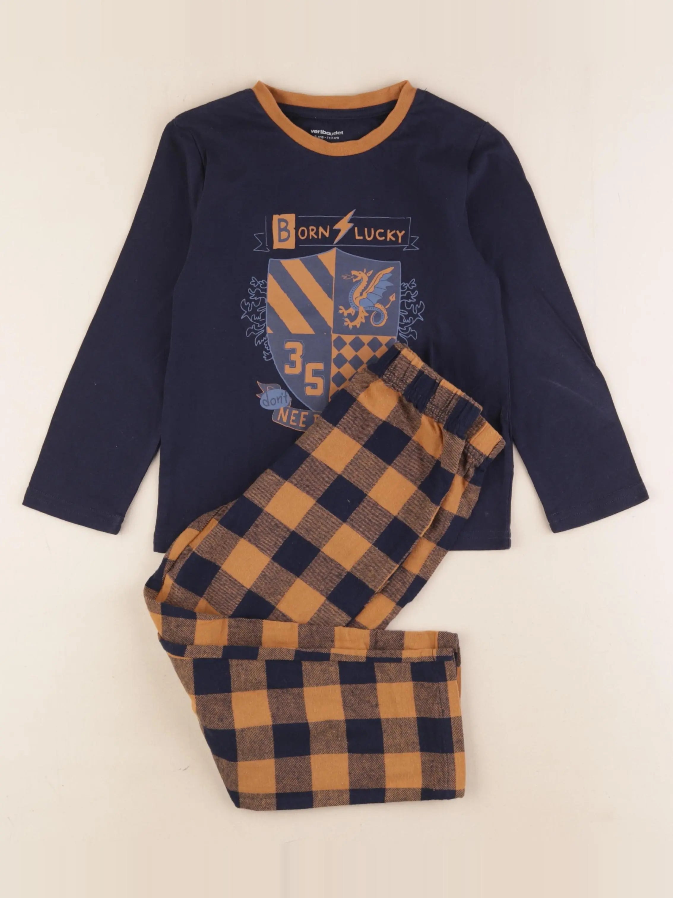 Vertbaudet - pyjama coton bleu - 5 ans