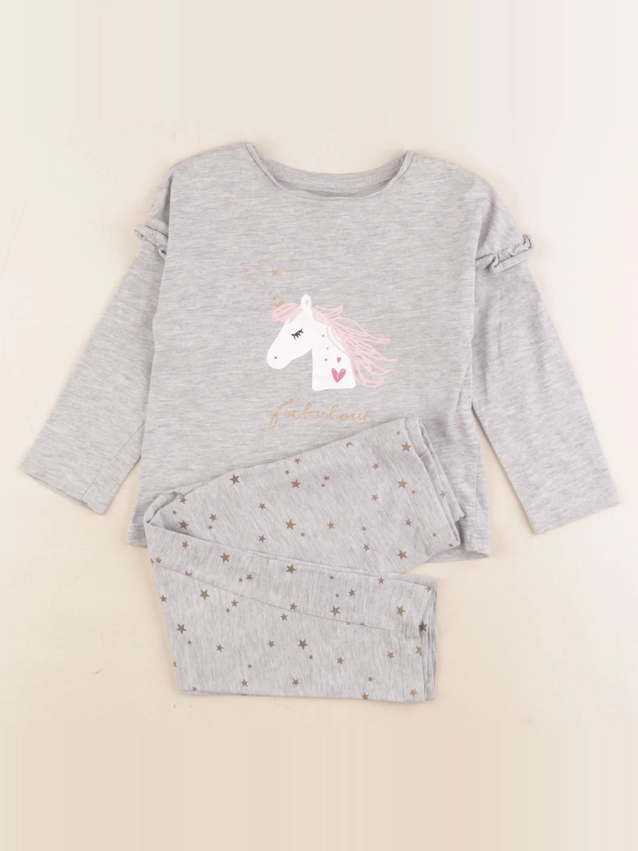Vertbaudet - pyjama coton gris - 3 ans