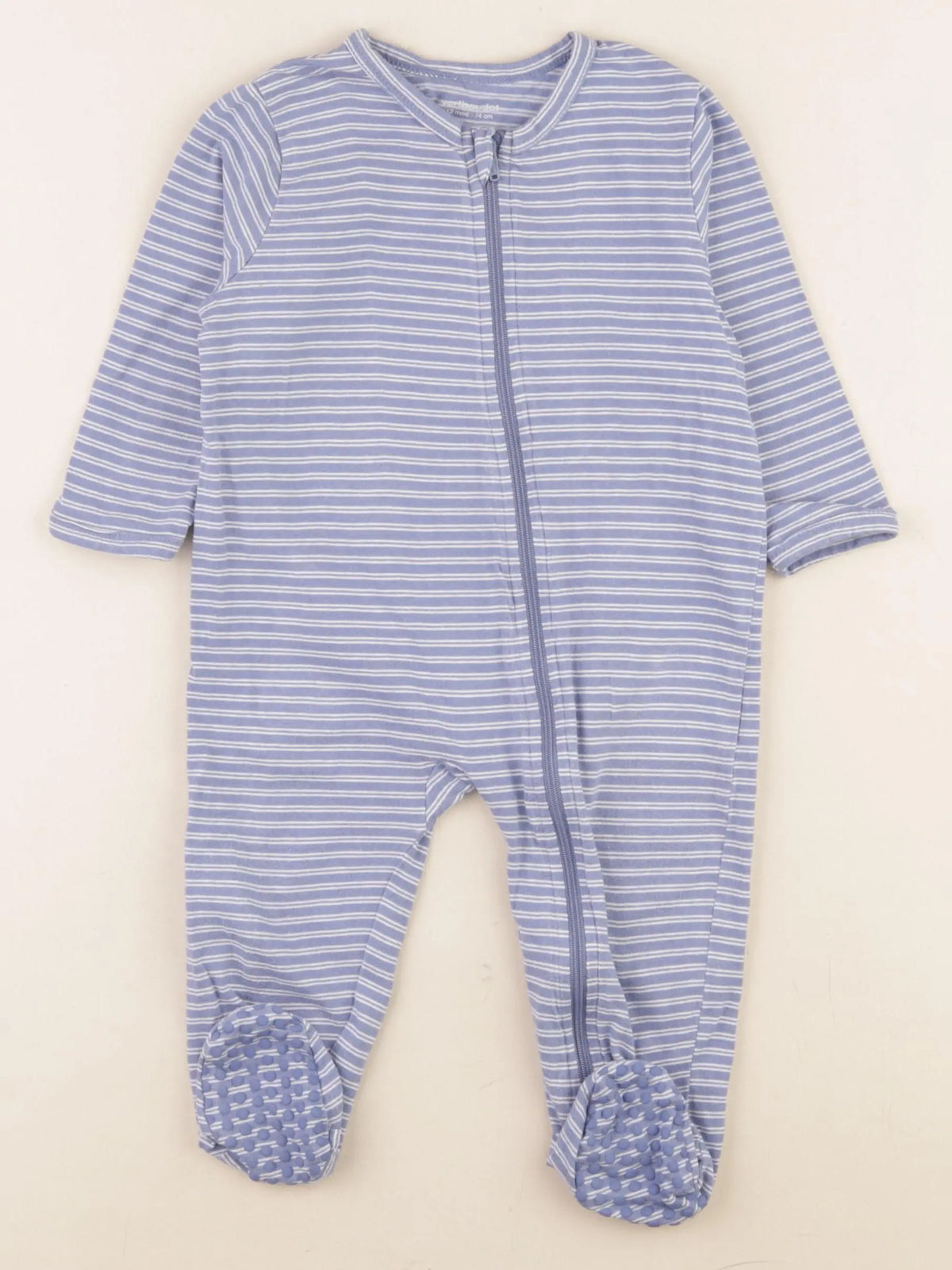 Vertbaudet - pyjama coton bleu - 12 mois