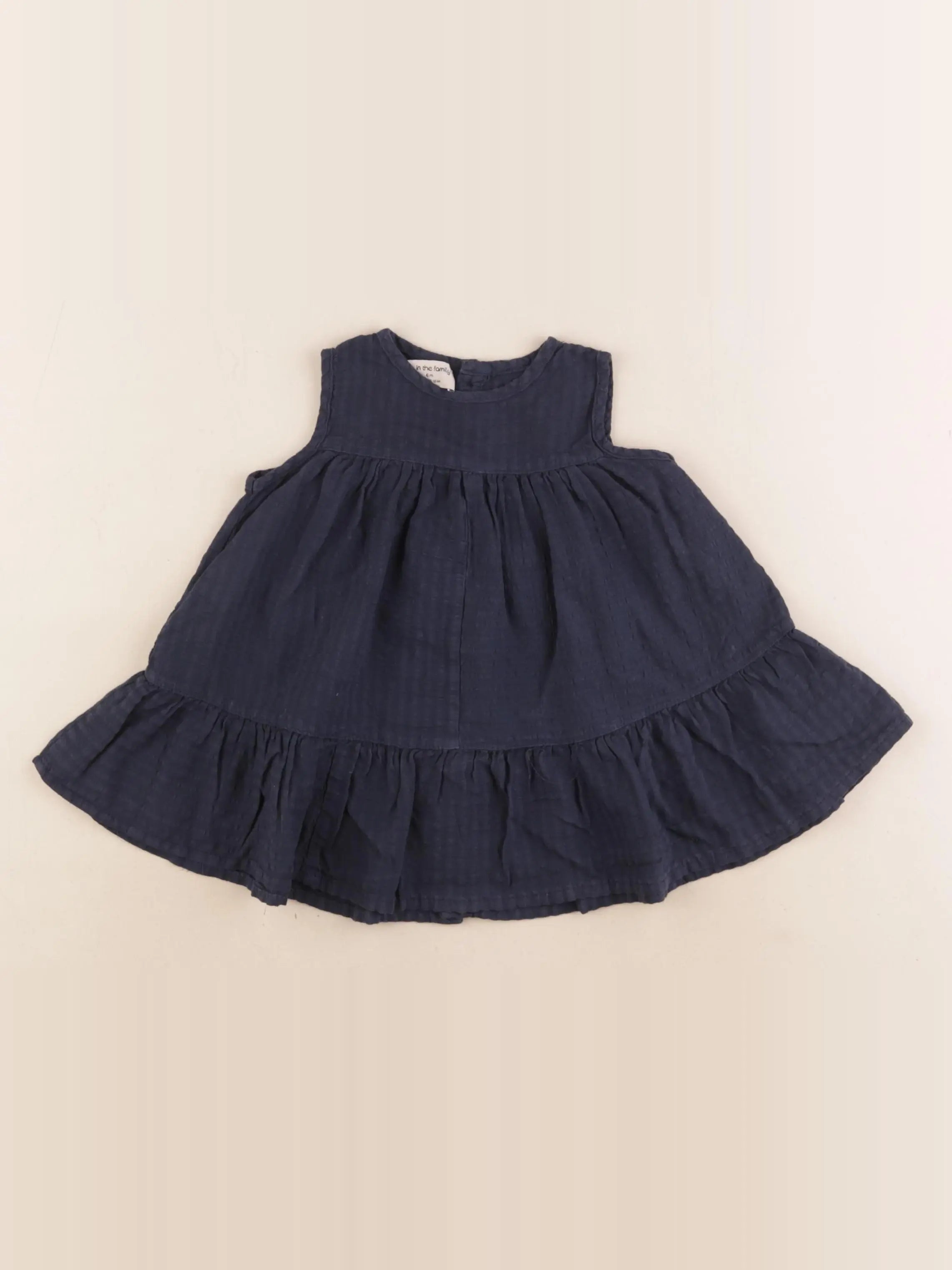 1+ In the family - robe bleu - 6 mois