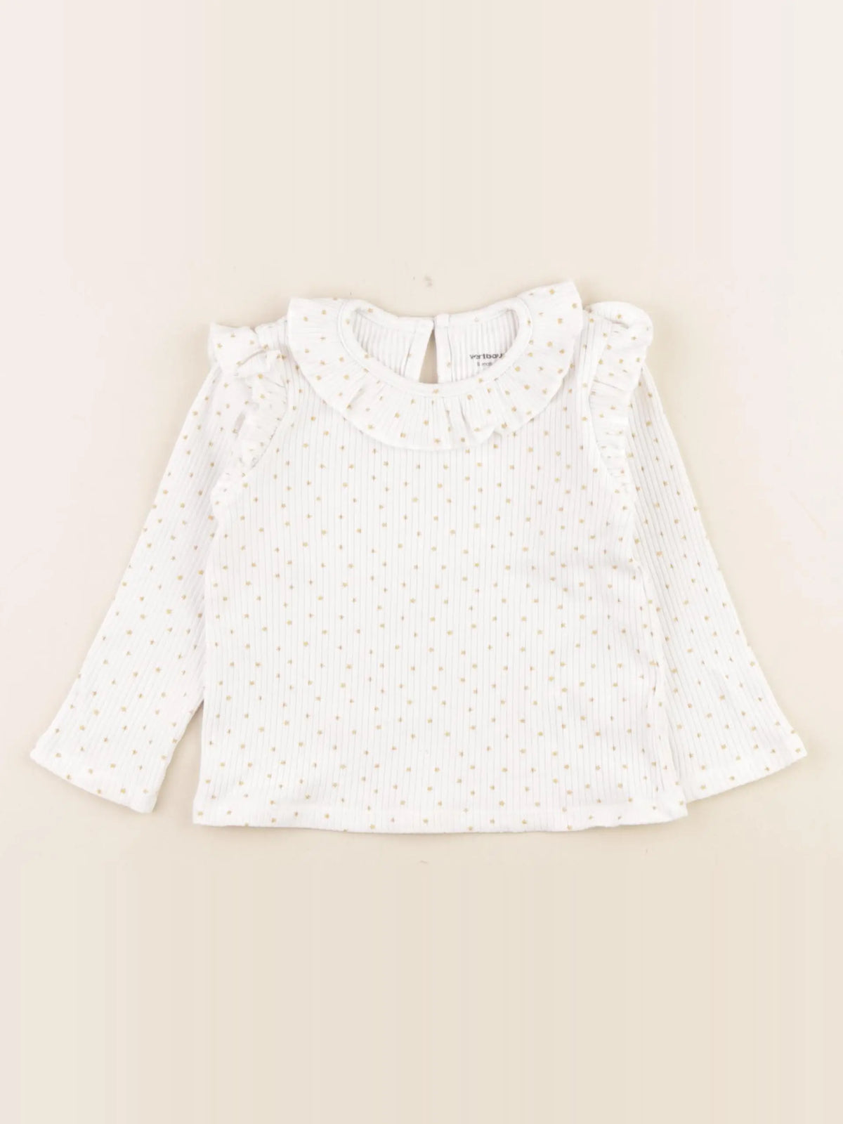 Vertbaudet - tee-shirt blanc, or - 18 mois
