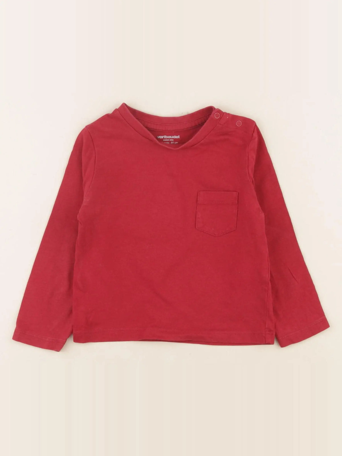 Vertbaudet - tee-shirt rouge - 18 mois