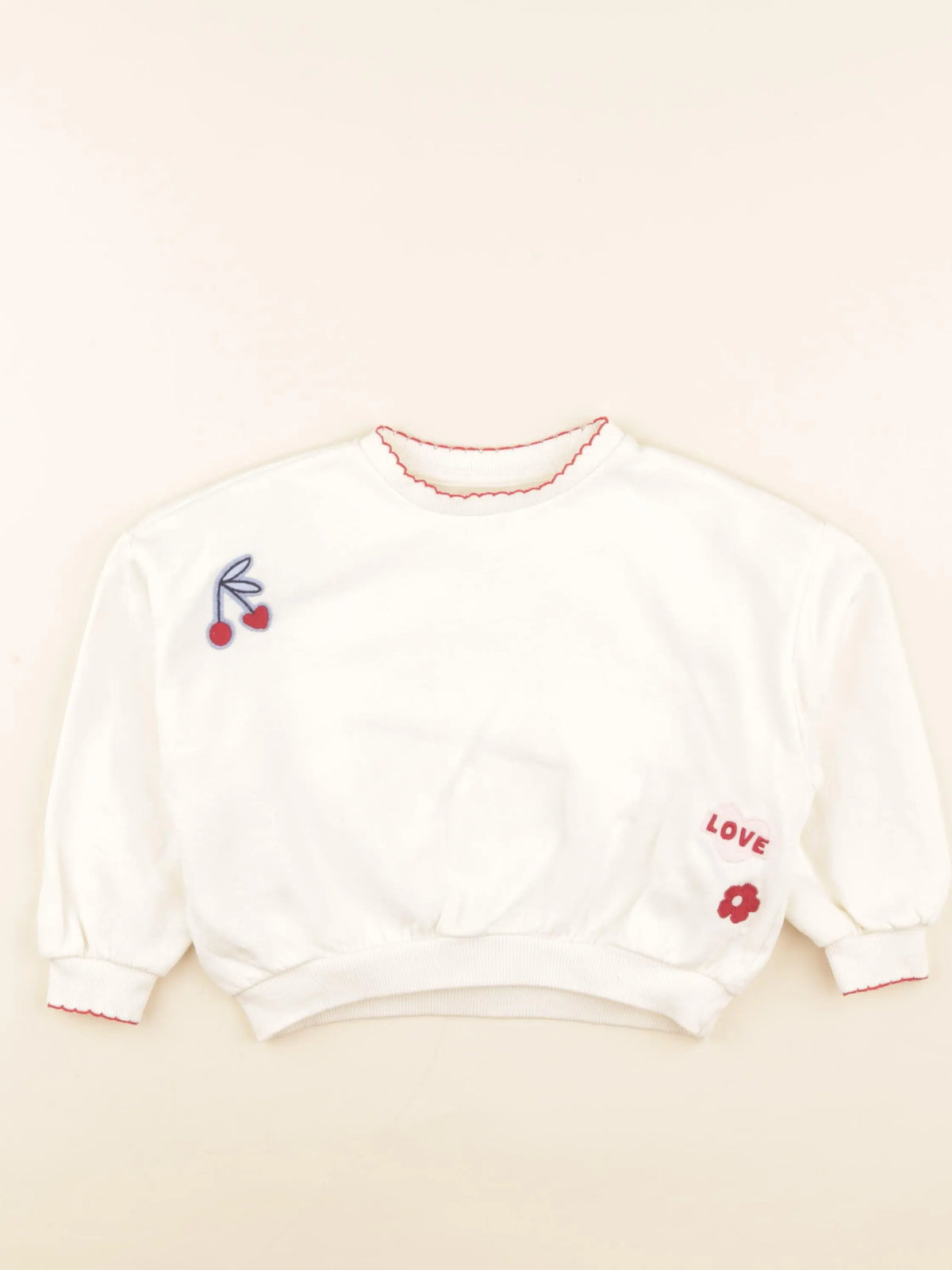 Vertbaudet - sweat imprimé au dos blanc - 4 ans