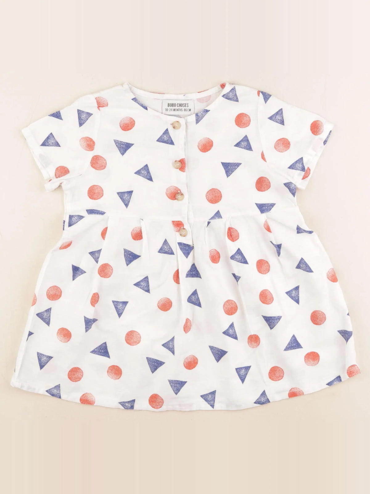 Bobo Choses - robe blanc, bleu, rouge - 18/24 mois