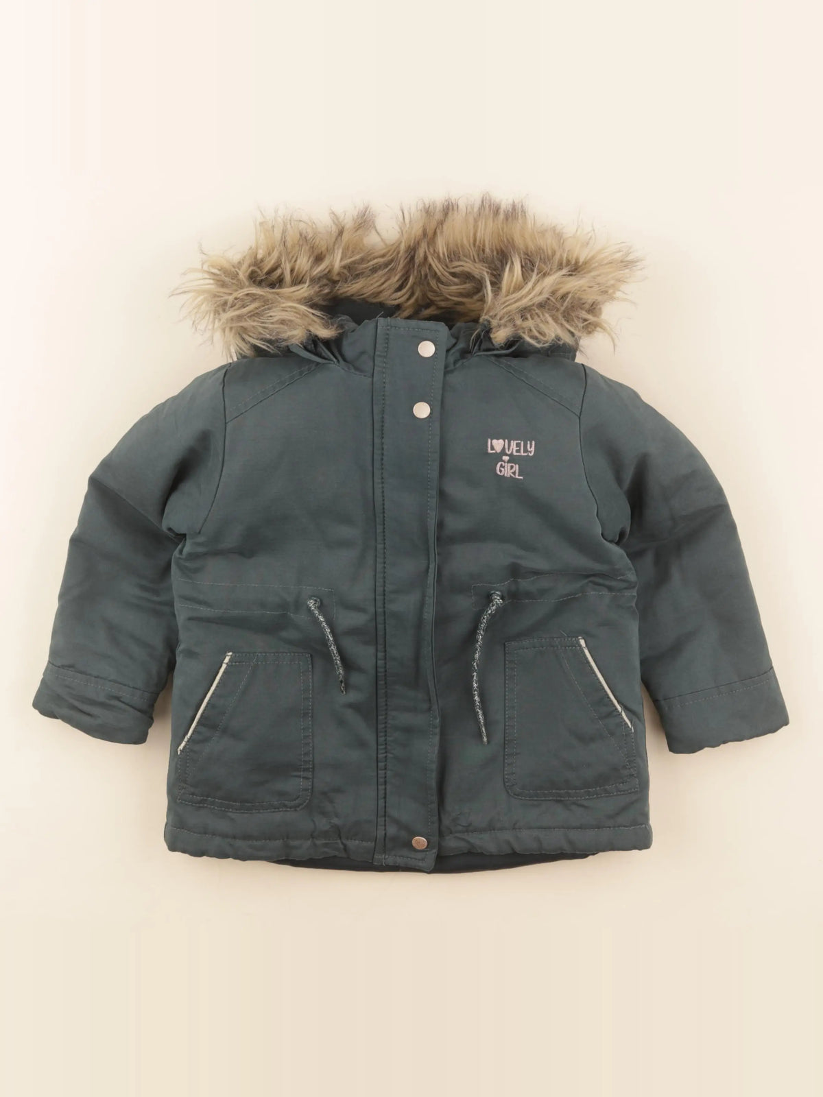 Vertbaudet - parka doublure amovible vert - 3 ans