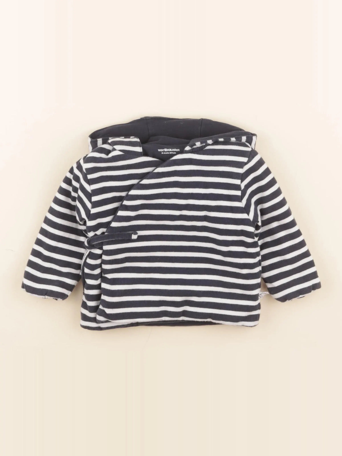 Vertbaudet - veste bleu, blanc - 6 mois