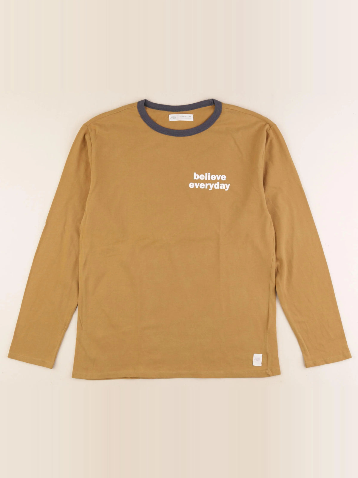 Zara - tee-shirt marron - 13/14 ans