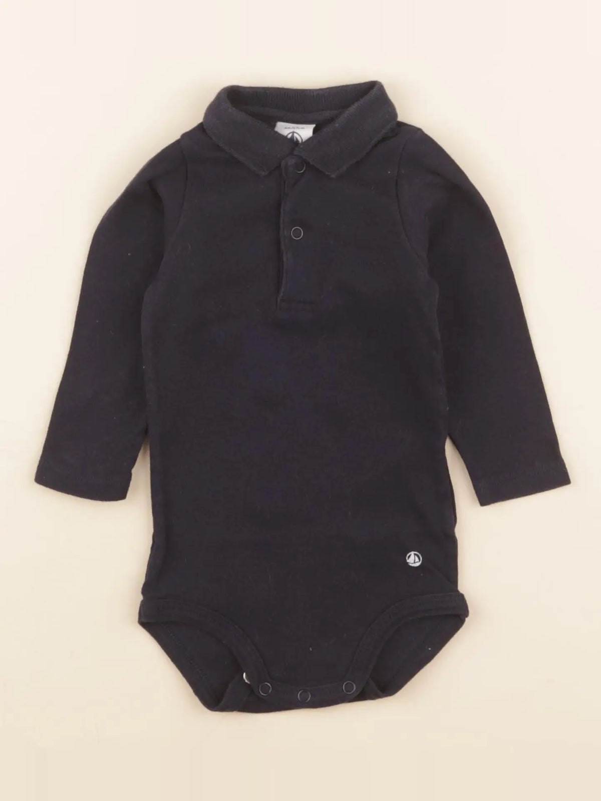 Petit Bateau - body à col bleu - 6 mois