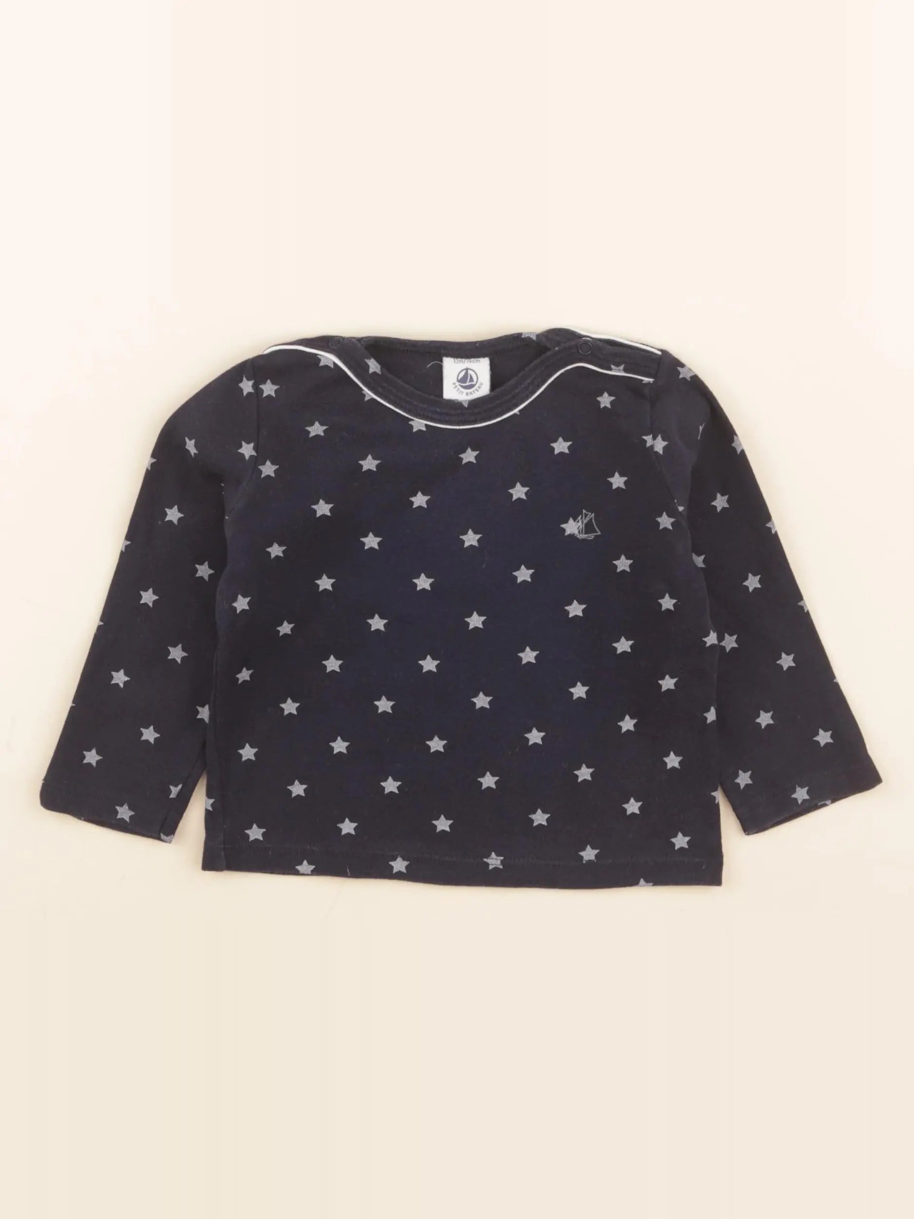 Petit Bateau - maillot de corps bleu - 12 mois