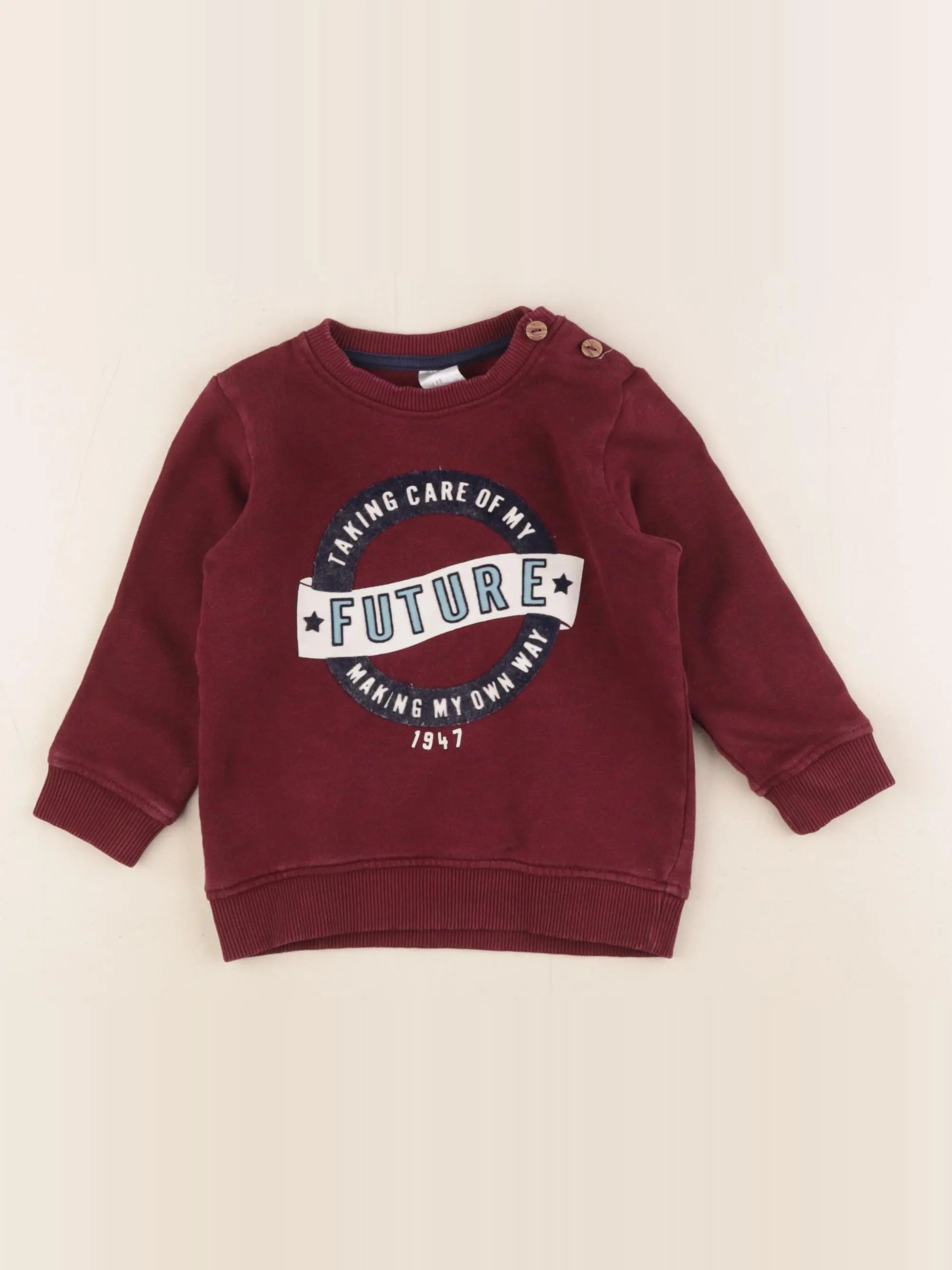 H&M - sweat rouge - 9/12 mois