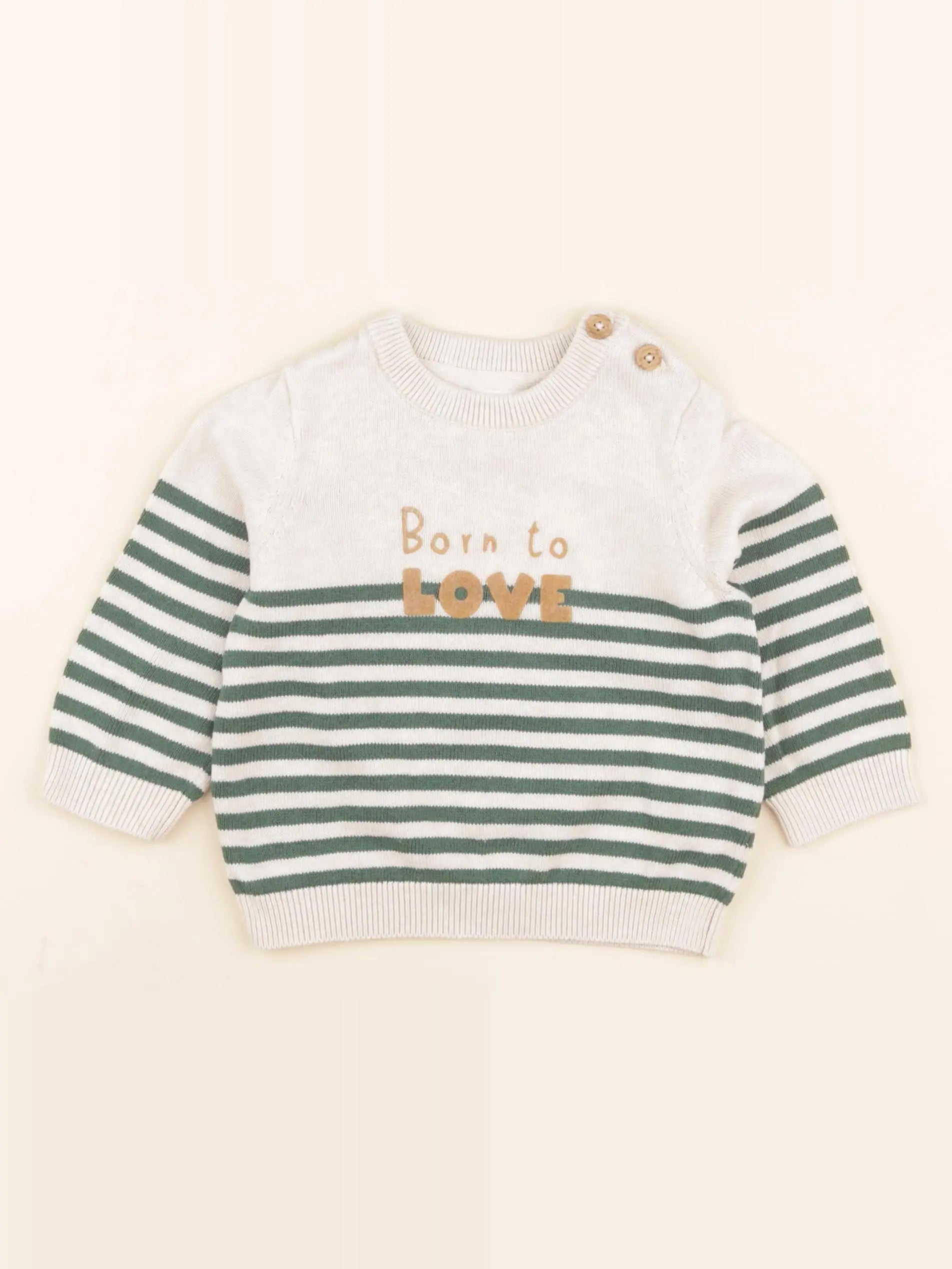 Tape à l'oeil - pull beige, vert - 12 mois
