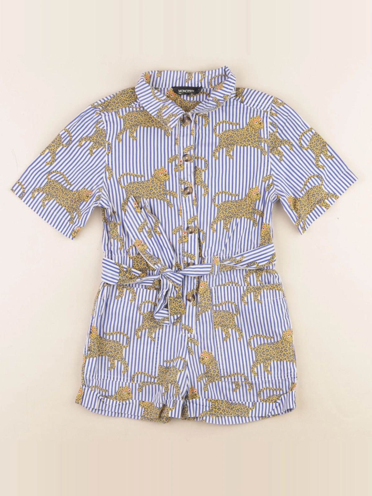 Boutchou - combinaison blanc, bleu - 6 mois