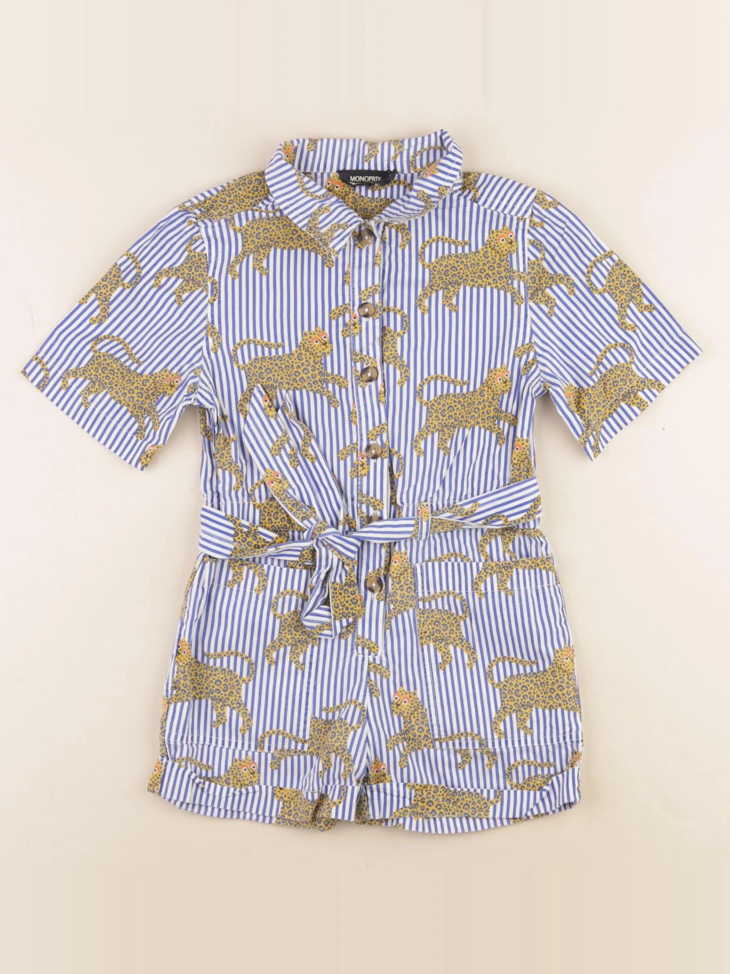 Boutchou - combinaison blanc, bleu - 6 mois