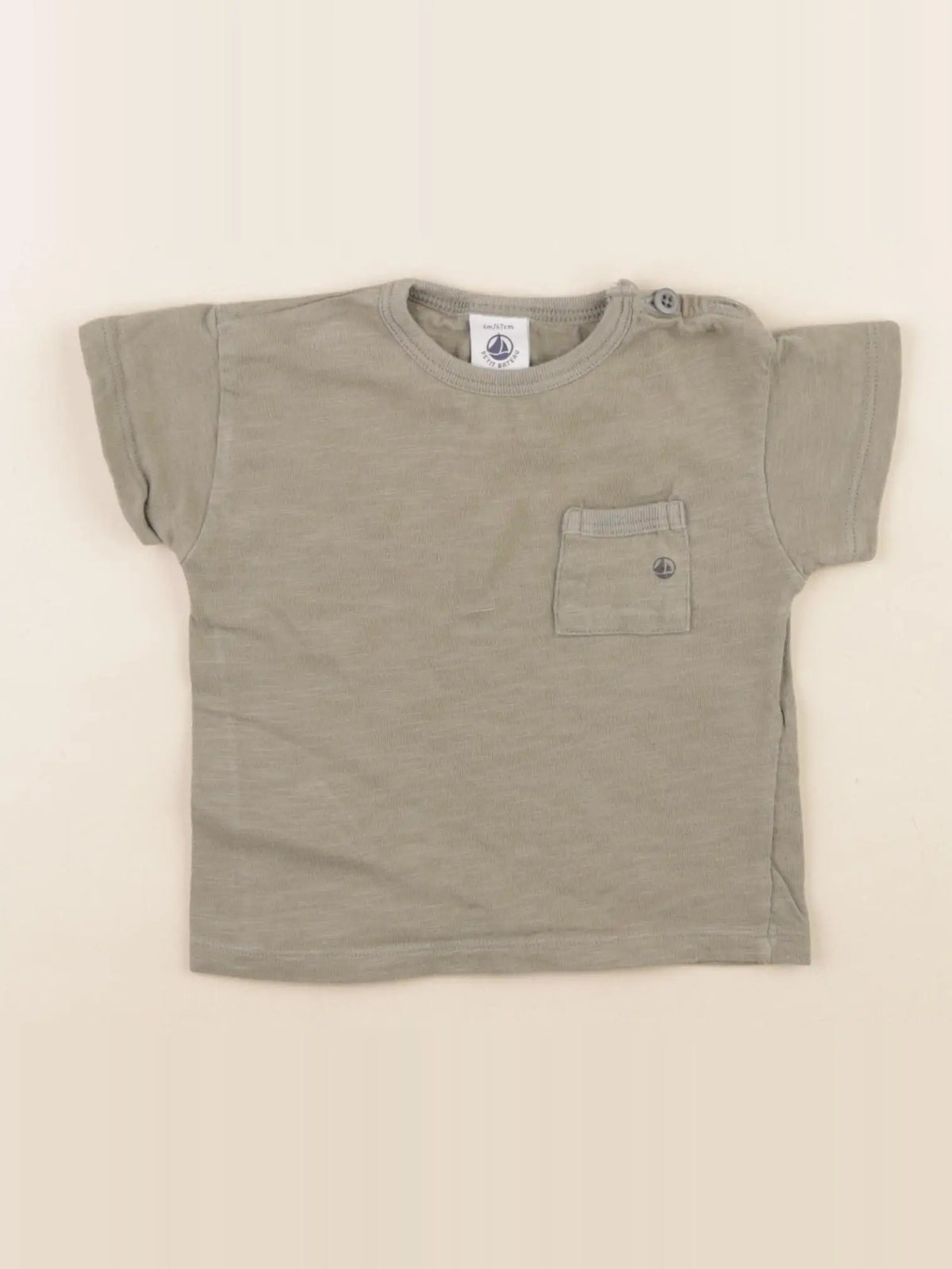Petit Bateau - tee-shirt vert - 6 mois