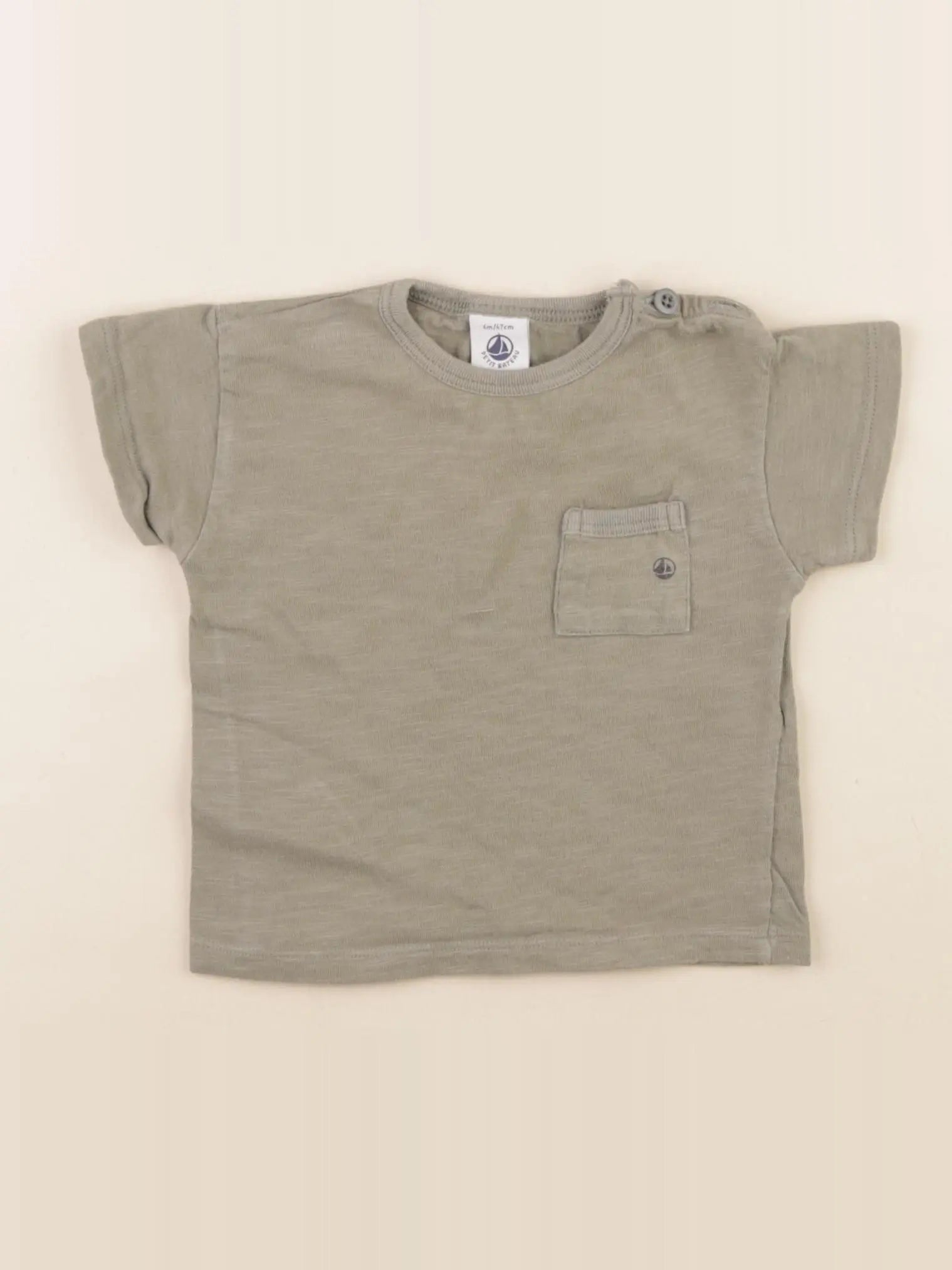 Petit Bateau - tee-shirt vert - 6 mois