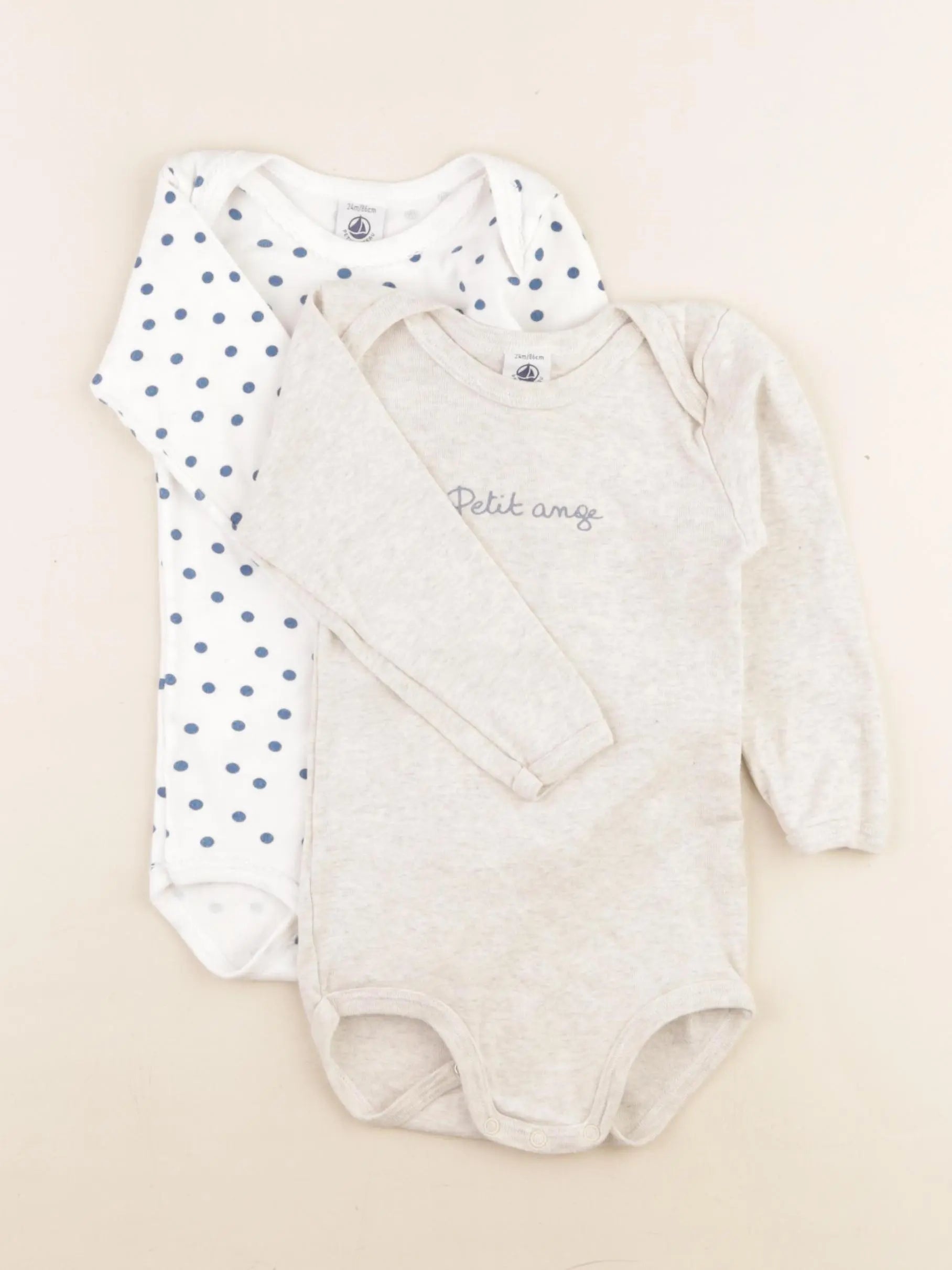 Petit Bateau - lot de 2 bodies en coton multicolore - 24 mois