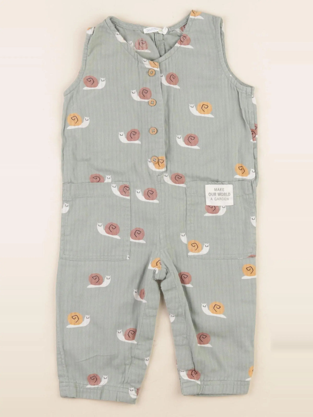 Boutchou - combinaison vert - 9 mois