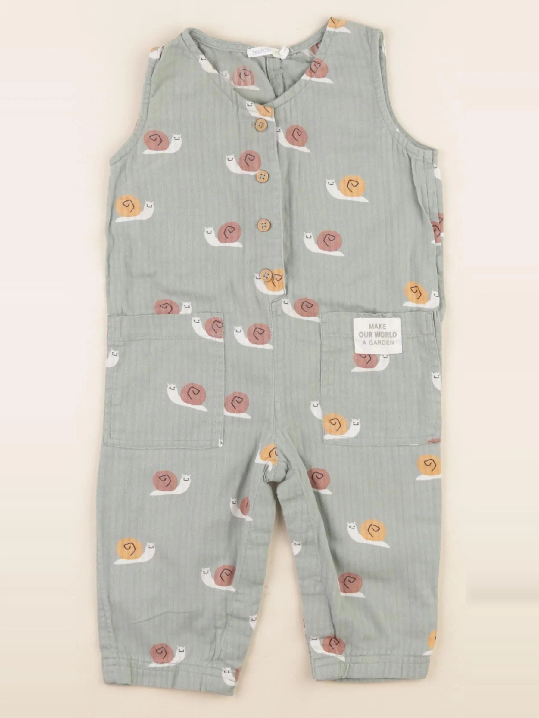 Boutchou - combinaison vert - 9 mois