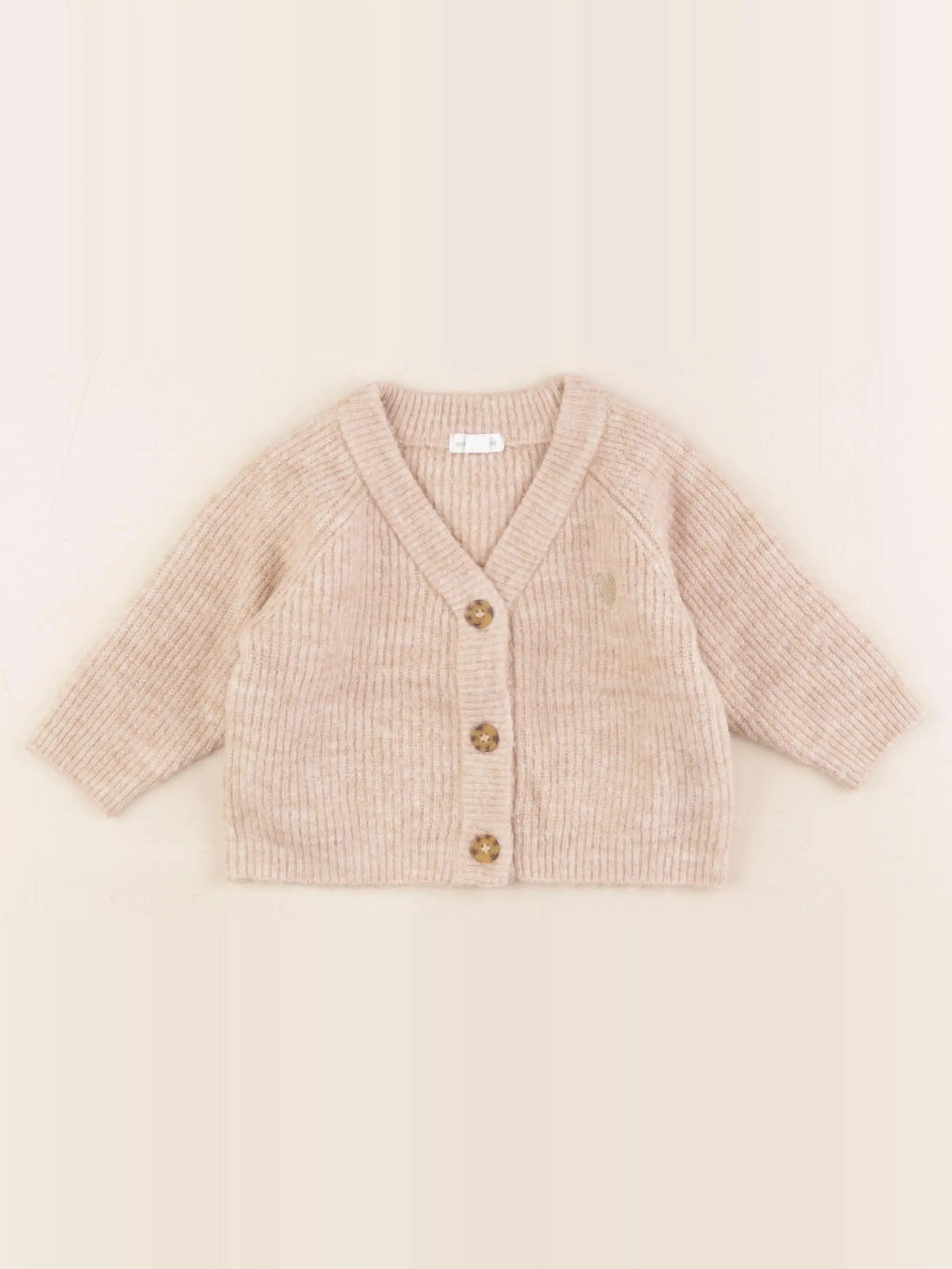 Vertbaudet - gilet beige - 3 mois