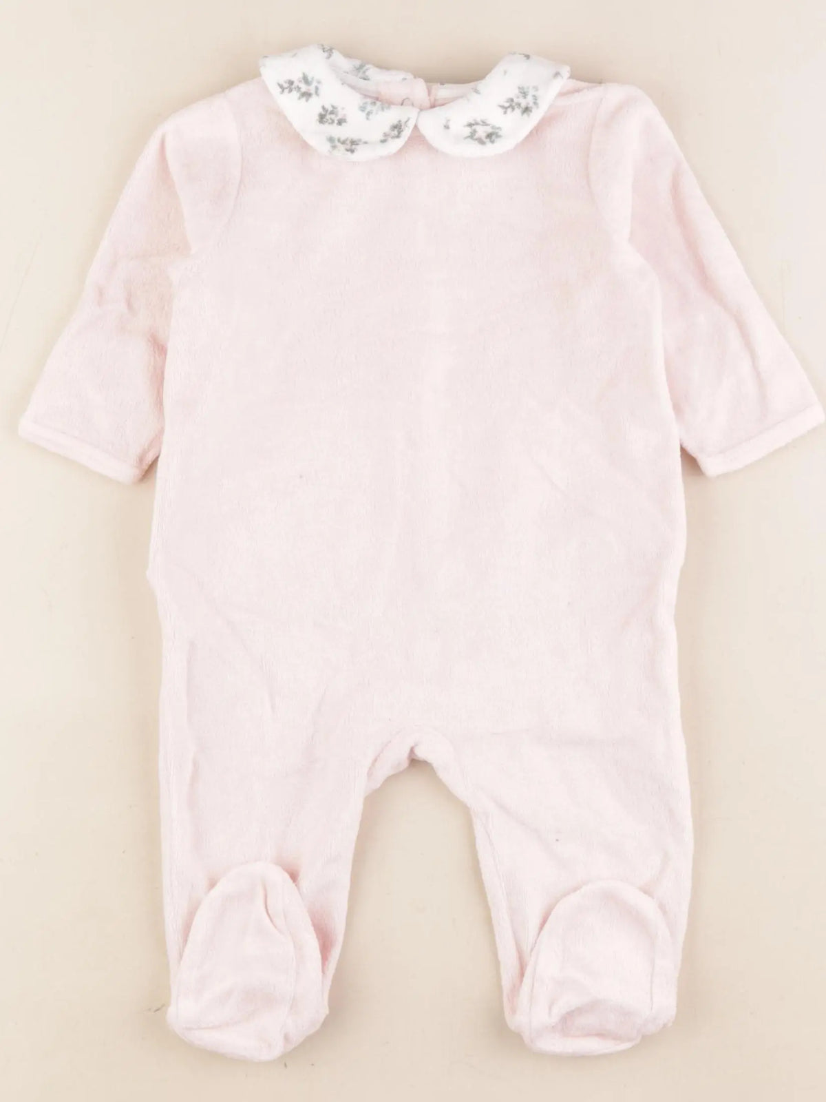 Vertbaudet - pyjama velours rose - 6 mois