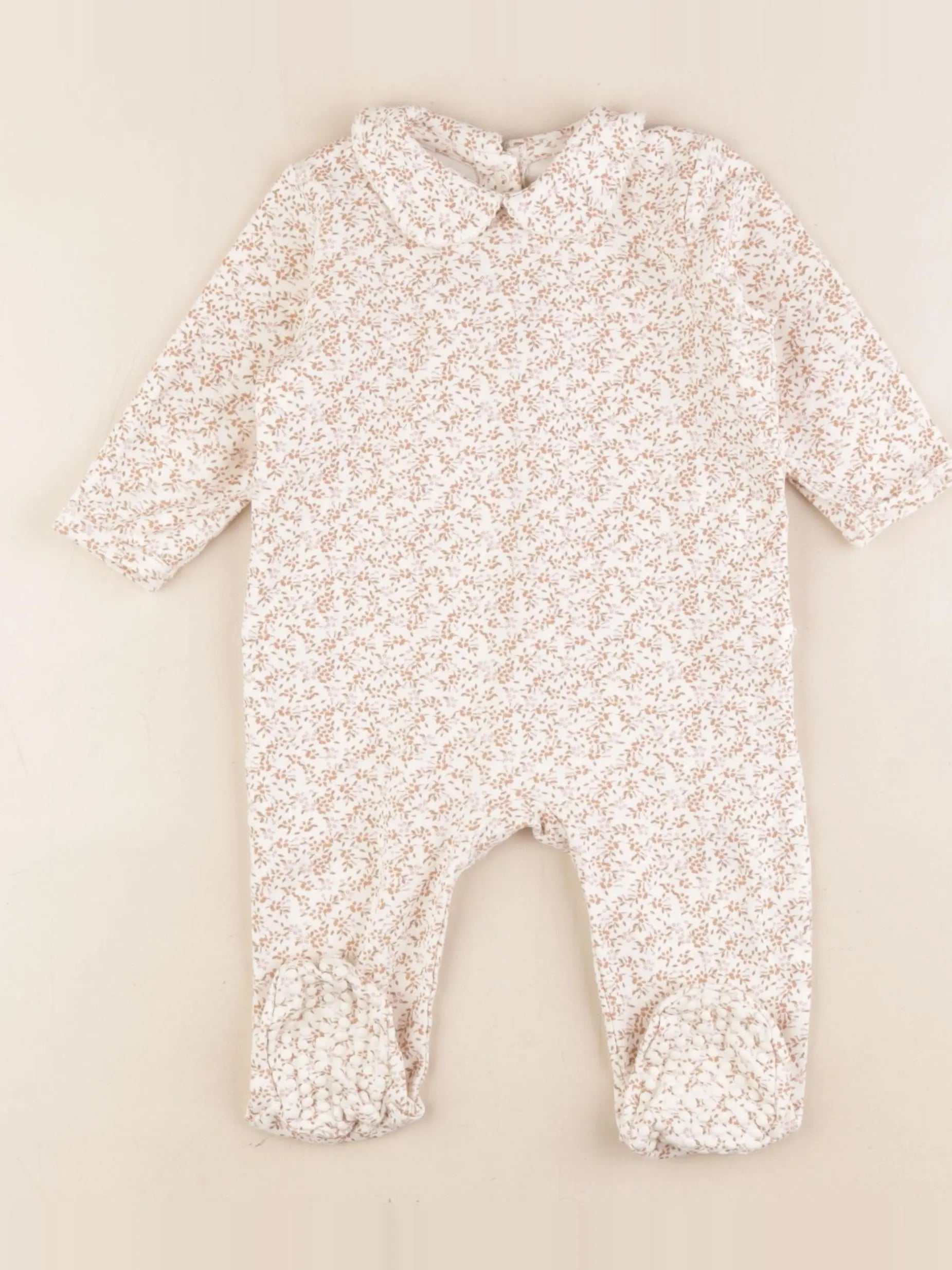 Vertbaudet - pyjama coton beige - 12 mois
