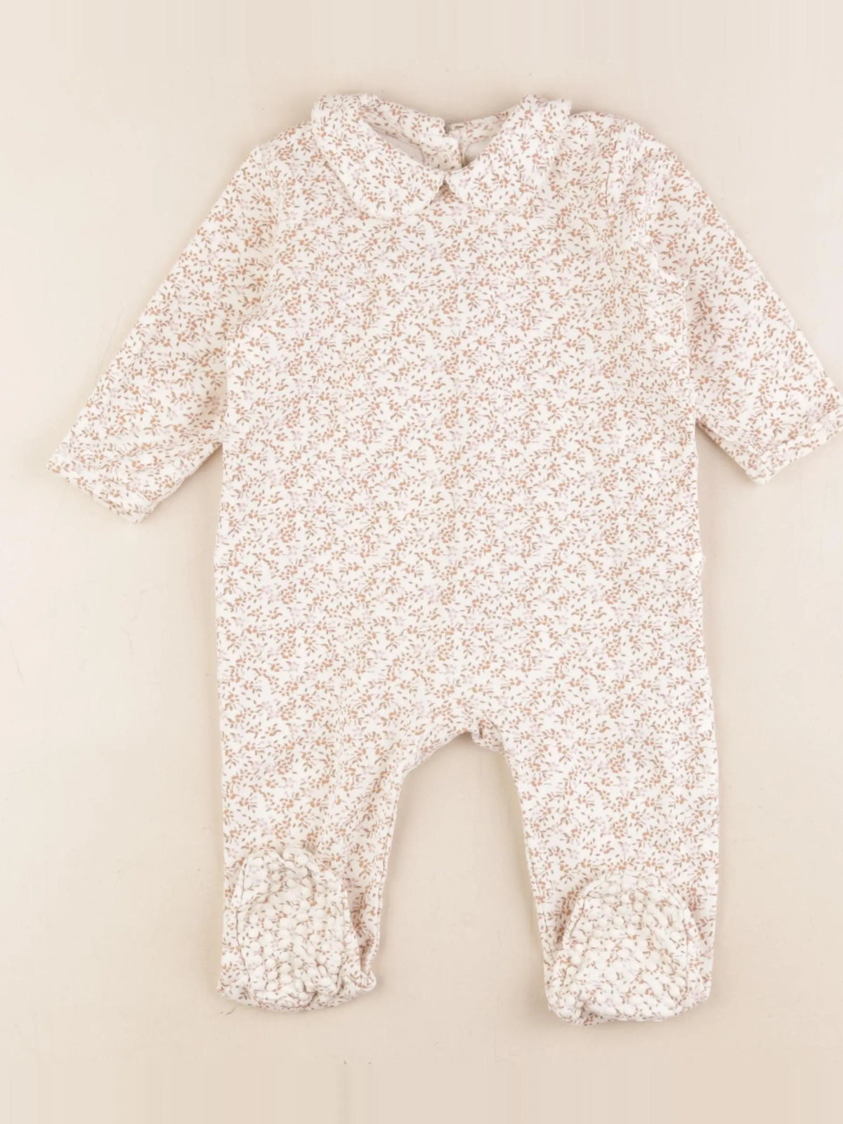Vertbaudet - pyjama coton beige - 12 mois