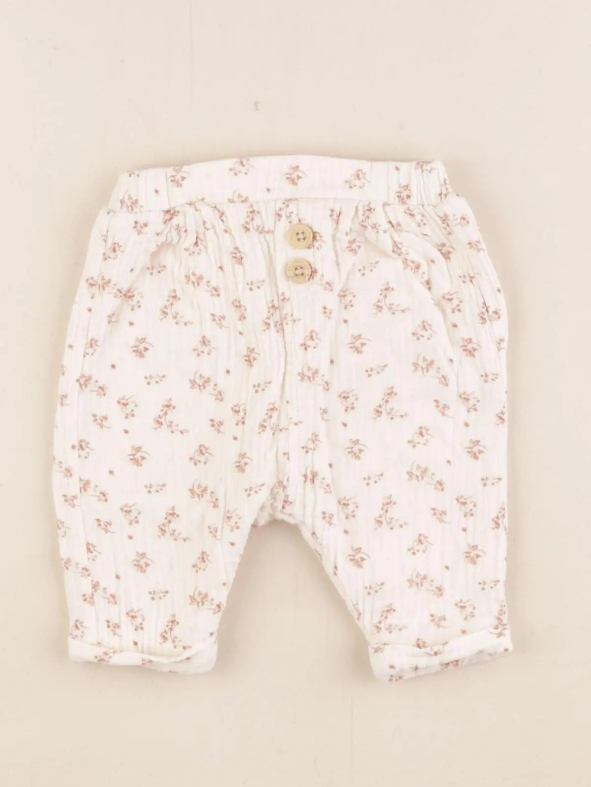 Vertbaudet - pantalon doublé beige - 1 mois