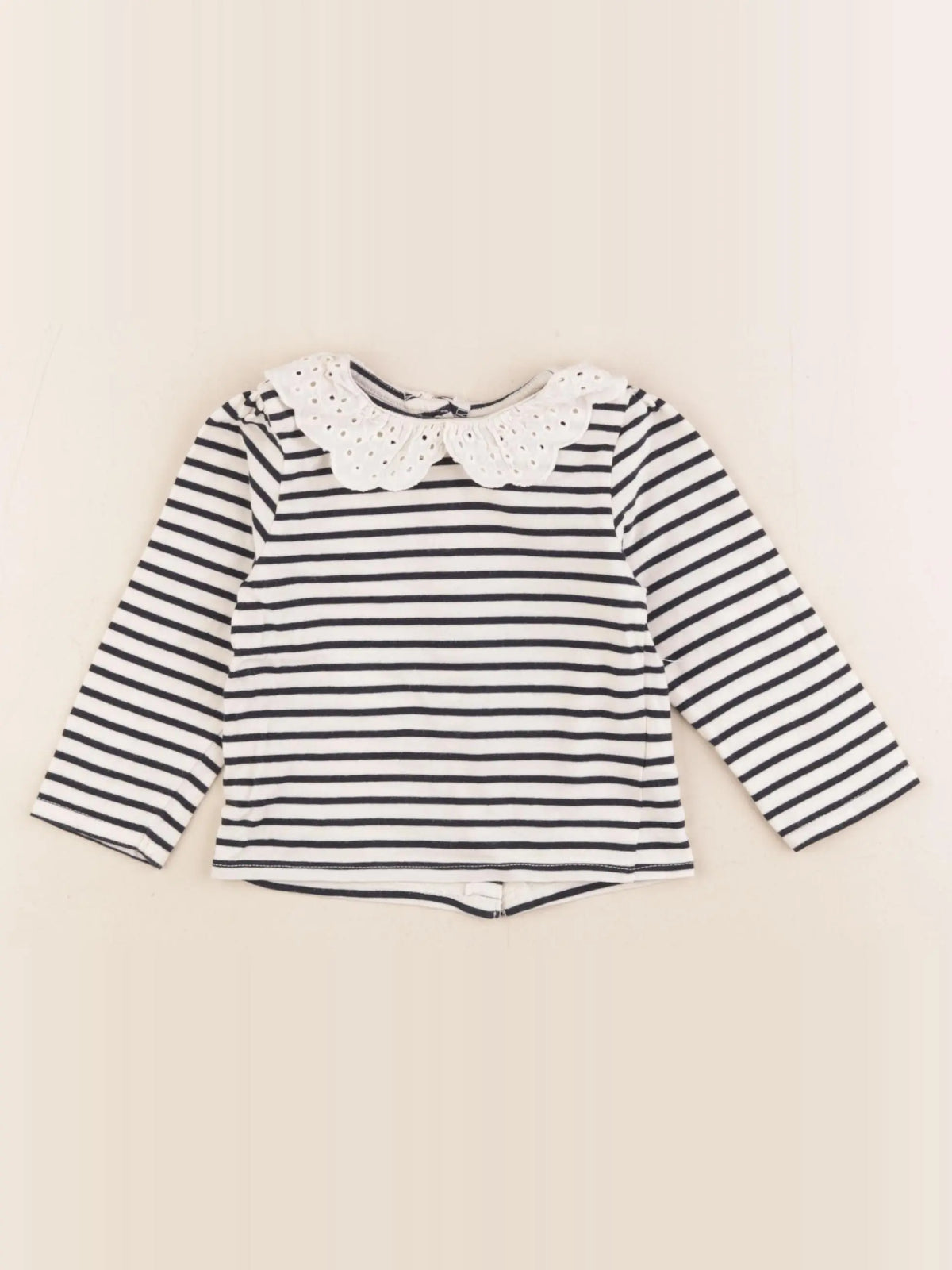 Vertbaudet - tee-shirt bleu, beige - 9 mois