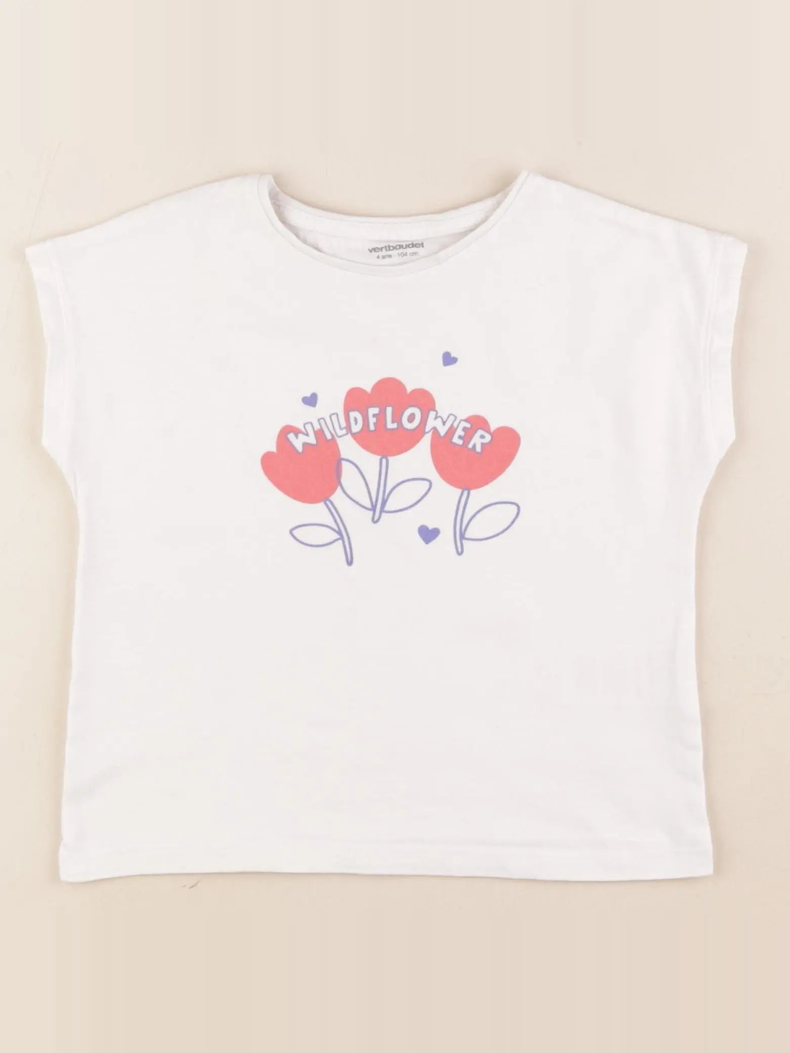Vertbaudet - tee-shirt blanc - 4 ans