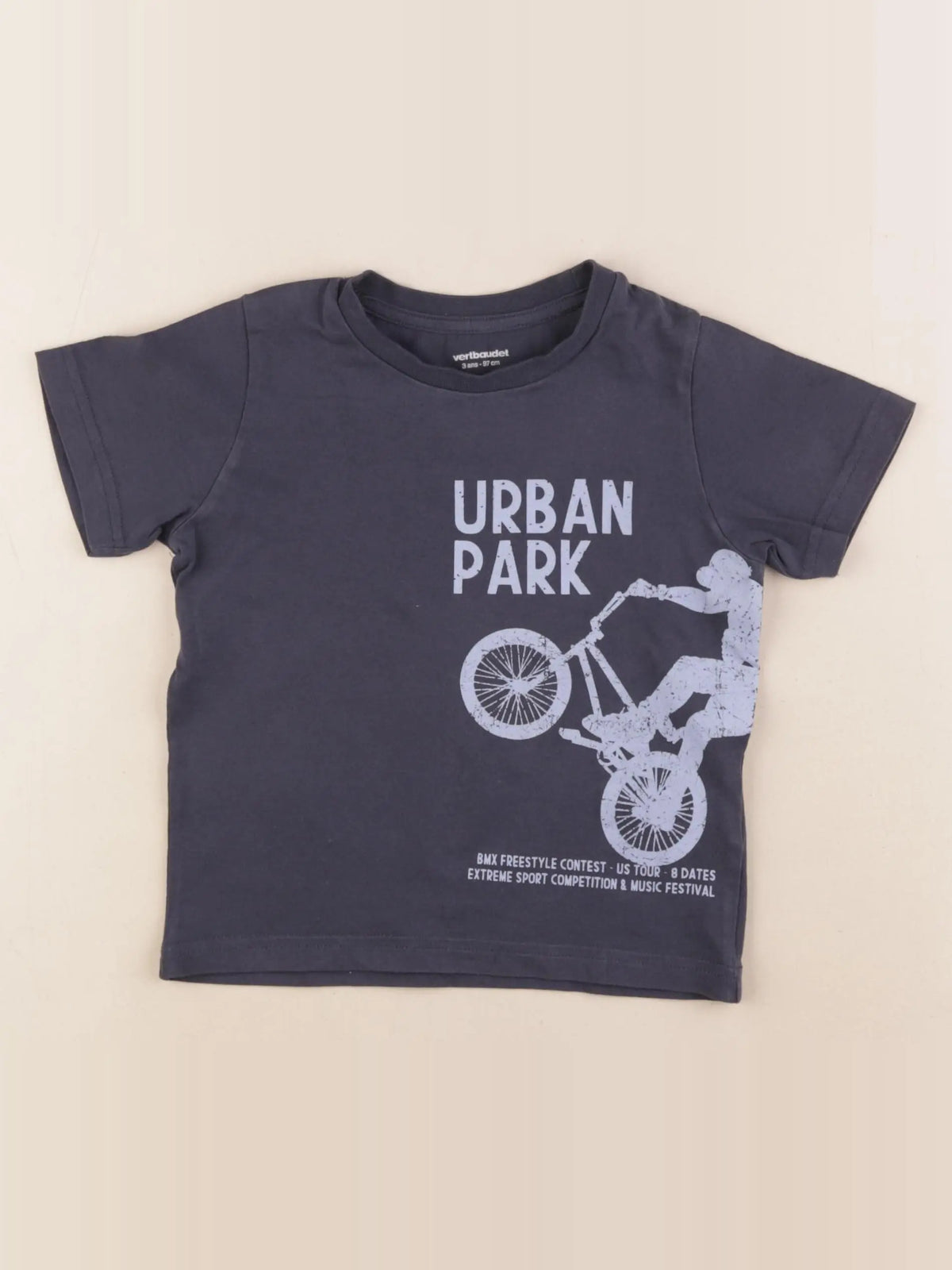 Vertbaudet - tee-shirt bleu - 3 ans