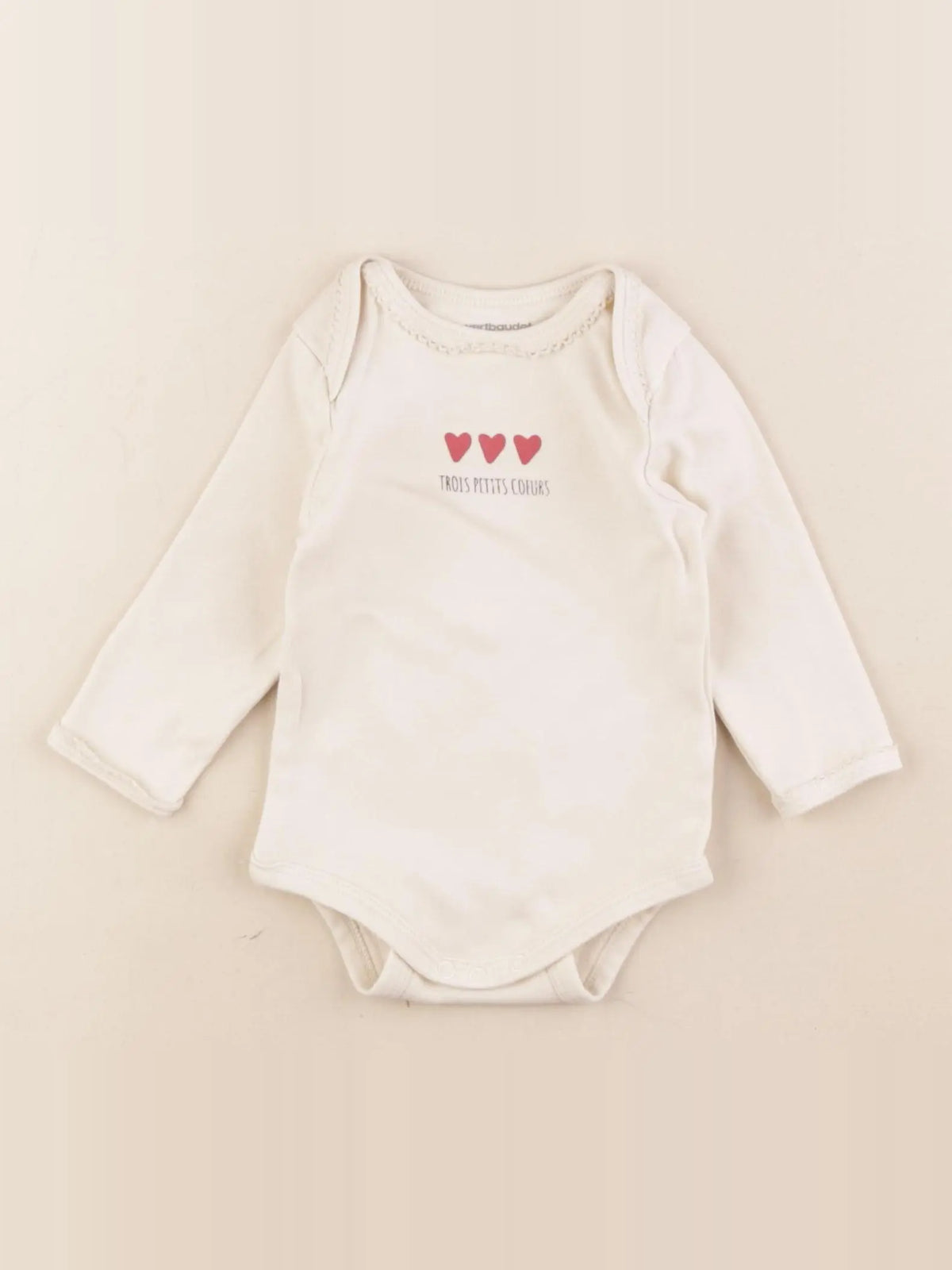 Vertbaudet - body beige - 6 mois