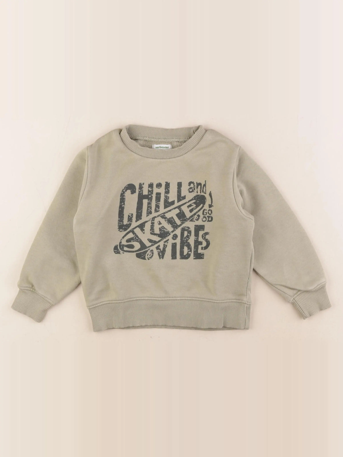 Vertbaudet - sweat vert - 4 ans