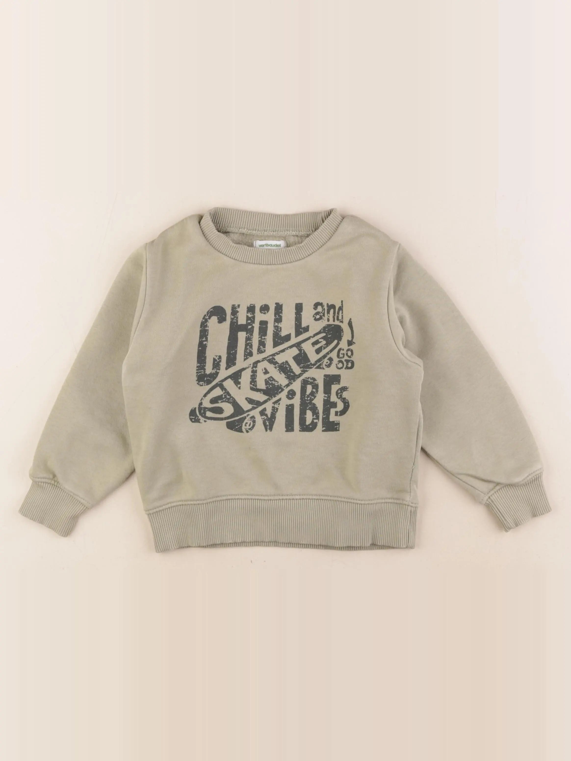 Vertbaudet - sweat vert - 4 ans