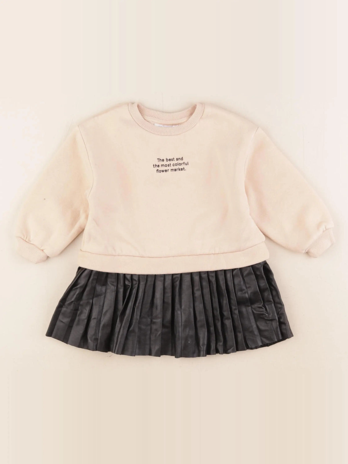 Zara - robe imprimé au dos noir, beige - 9/12 mois