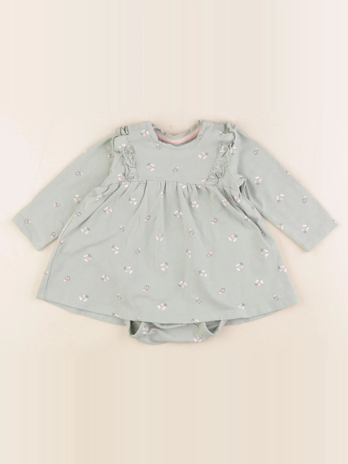H&M - body robe vert - 4/6 mois