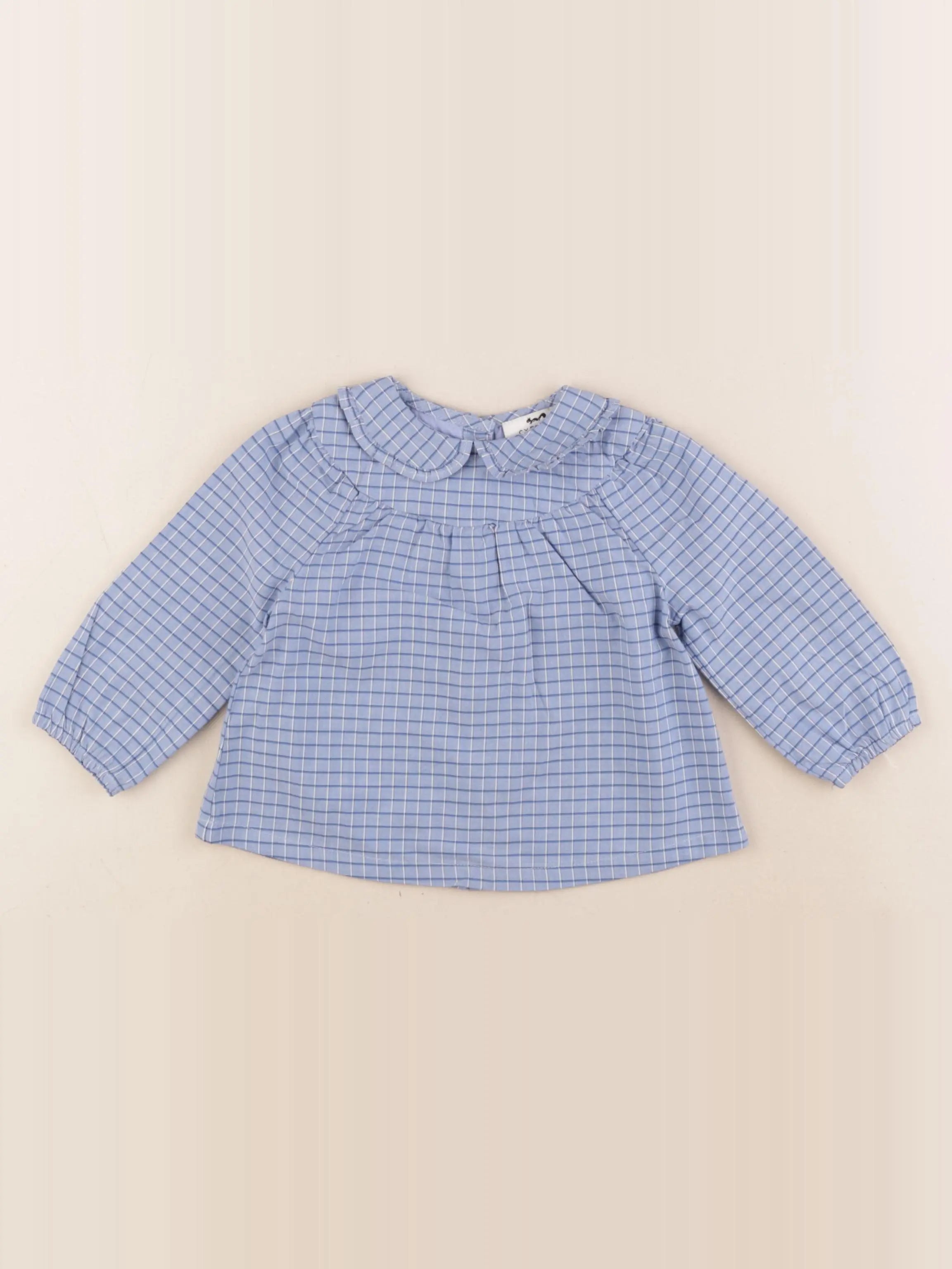 Cyrillus - blouse bleu - 12 mois