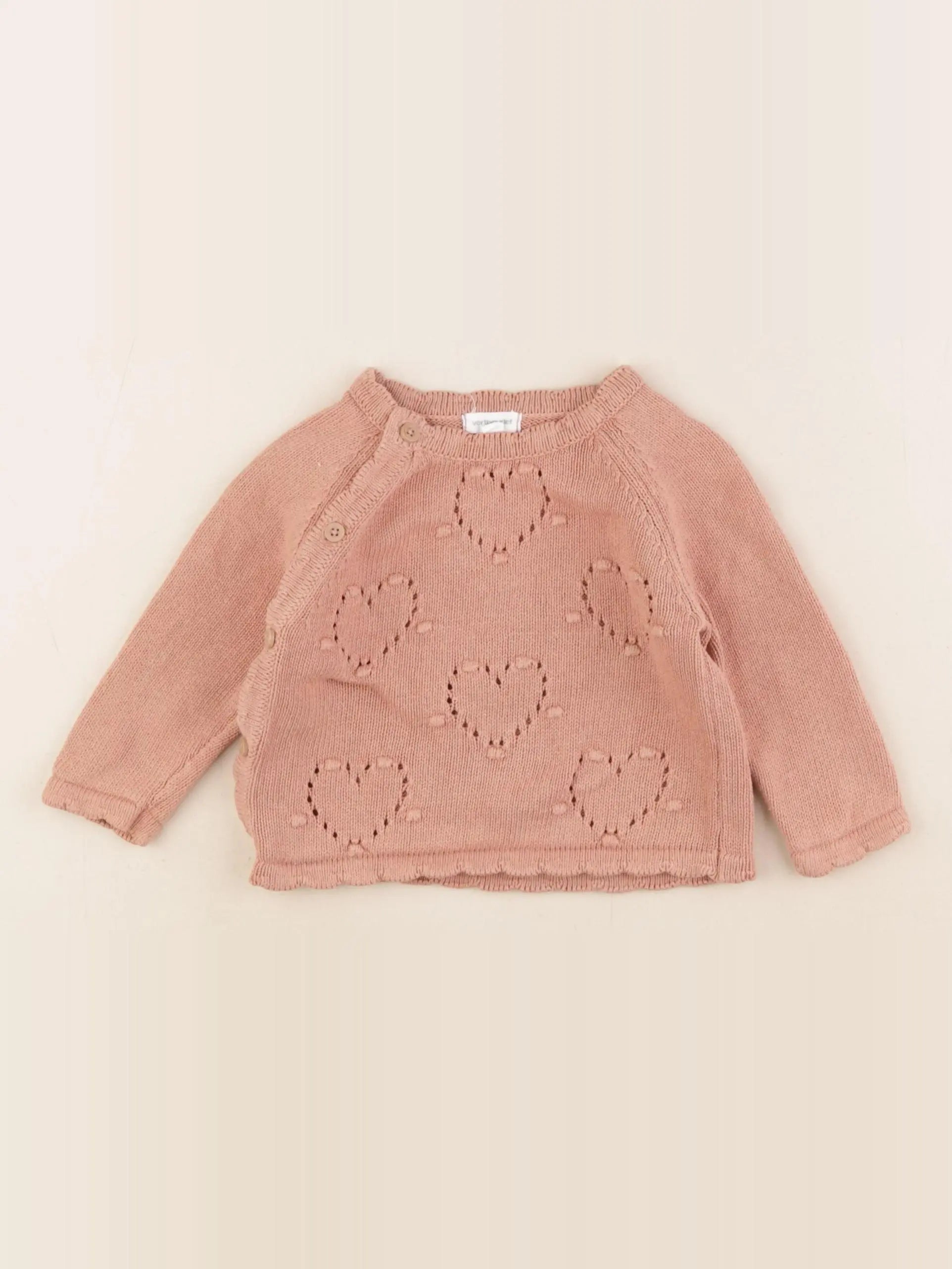 Vertbaudet - pull orange - 6 mois