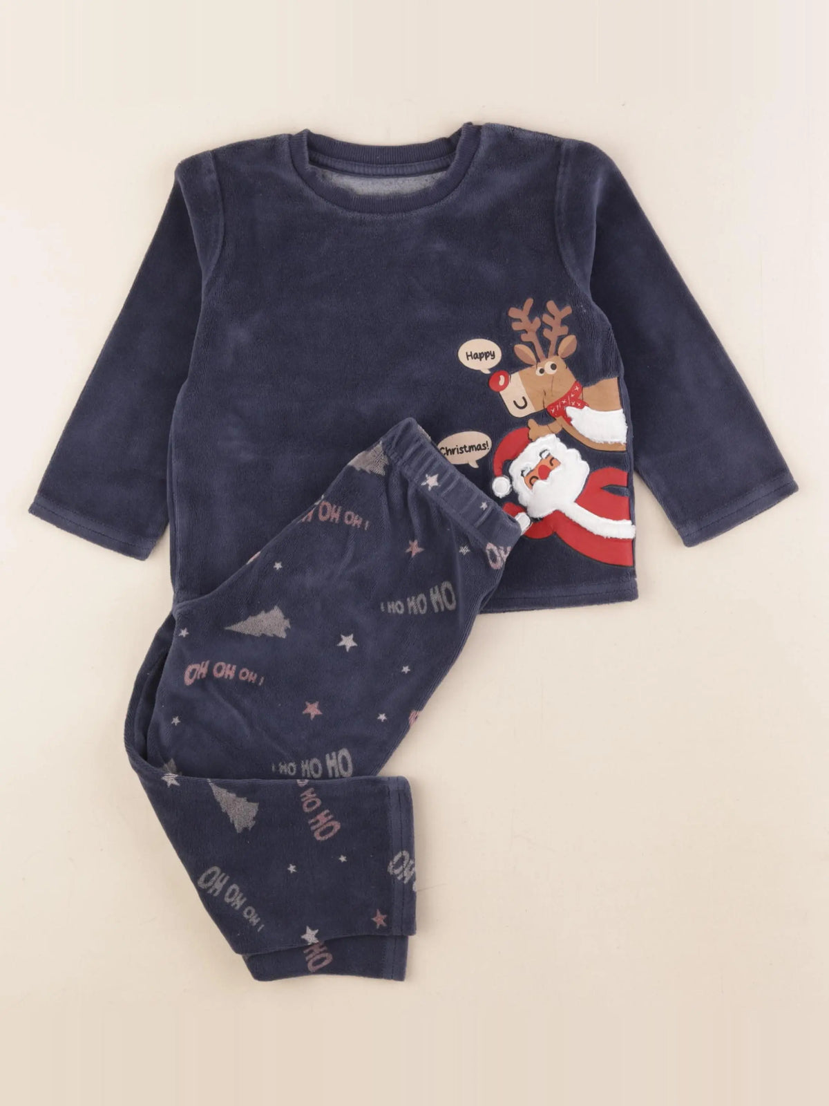Vertbaudet - pyjama velours bleu - 3 ans