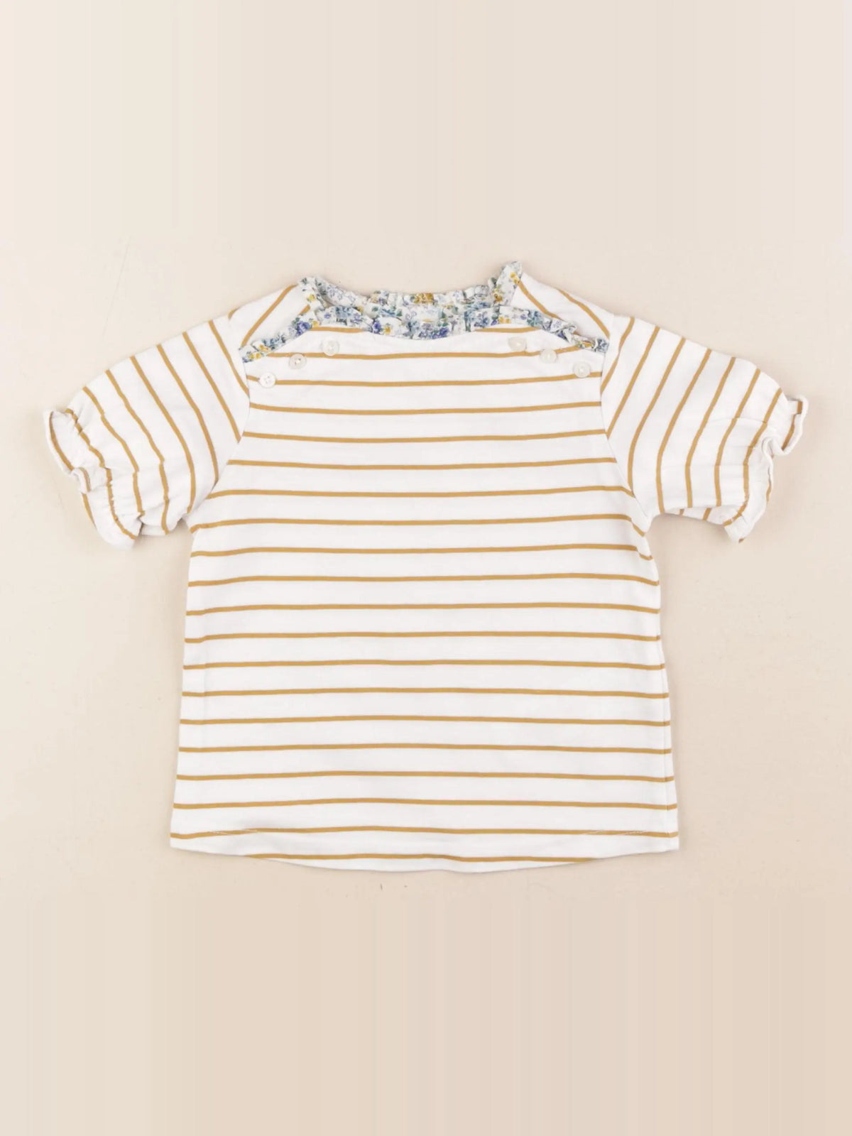 Cyrillus - tee-shirt beige, jaune - 24 mois
