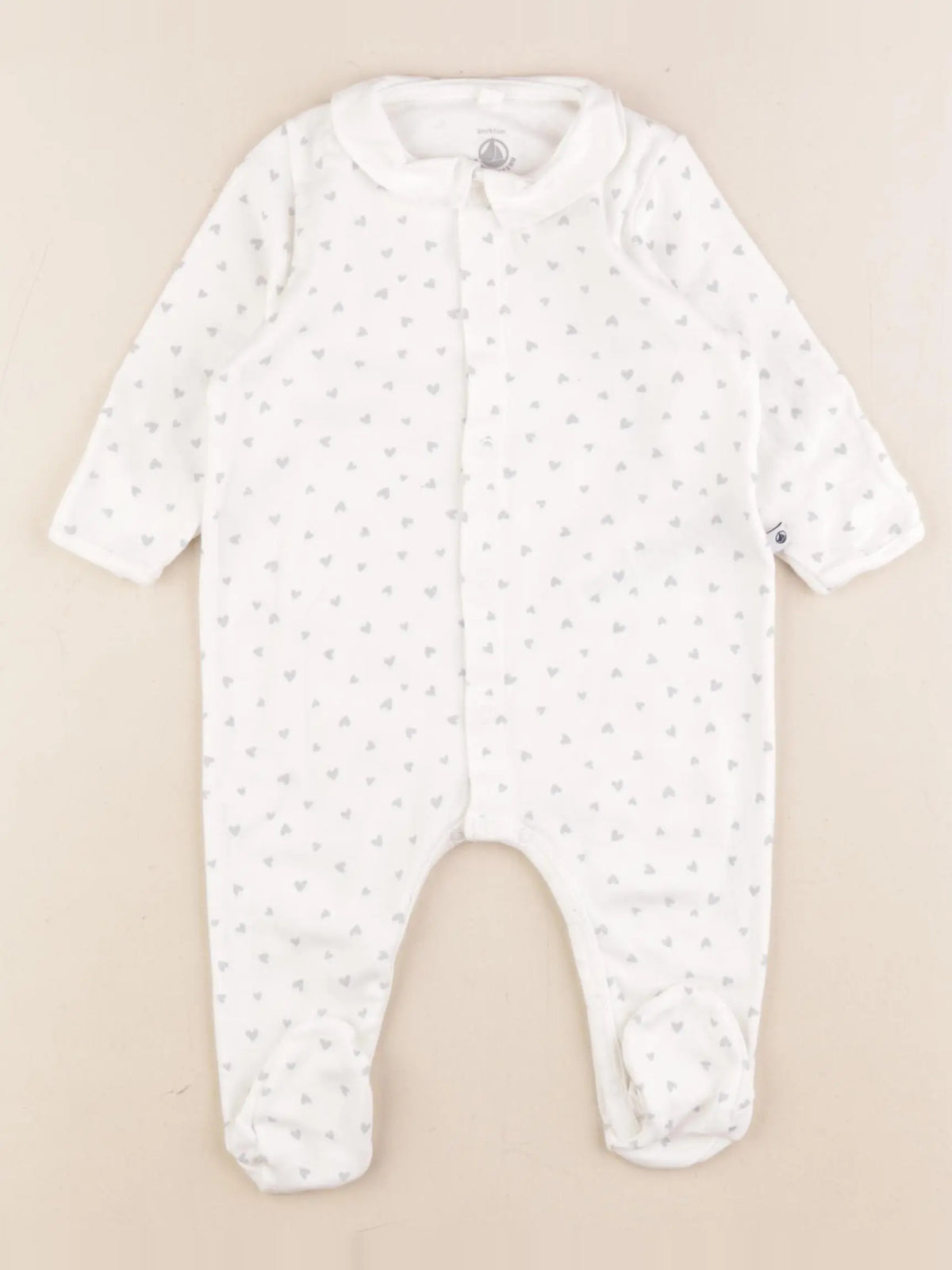 Petit Bateau - pyjama coton blanc - 6 mois
