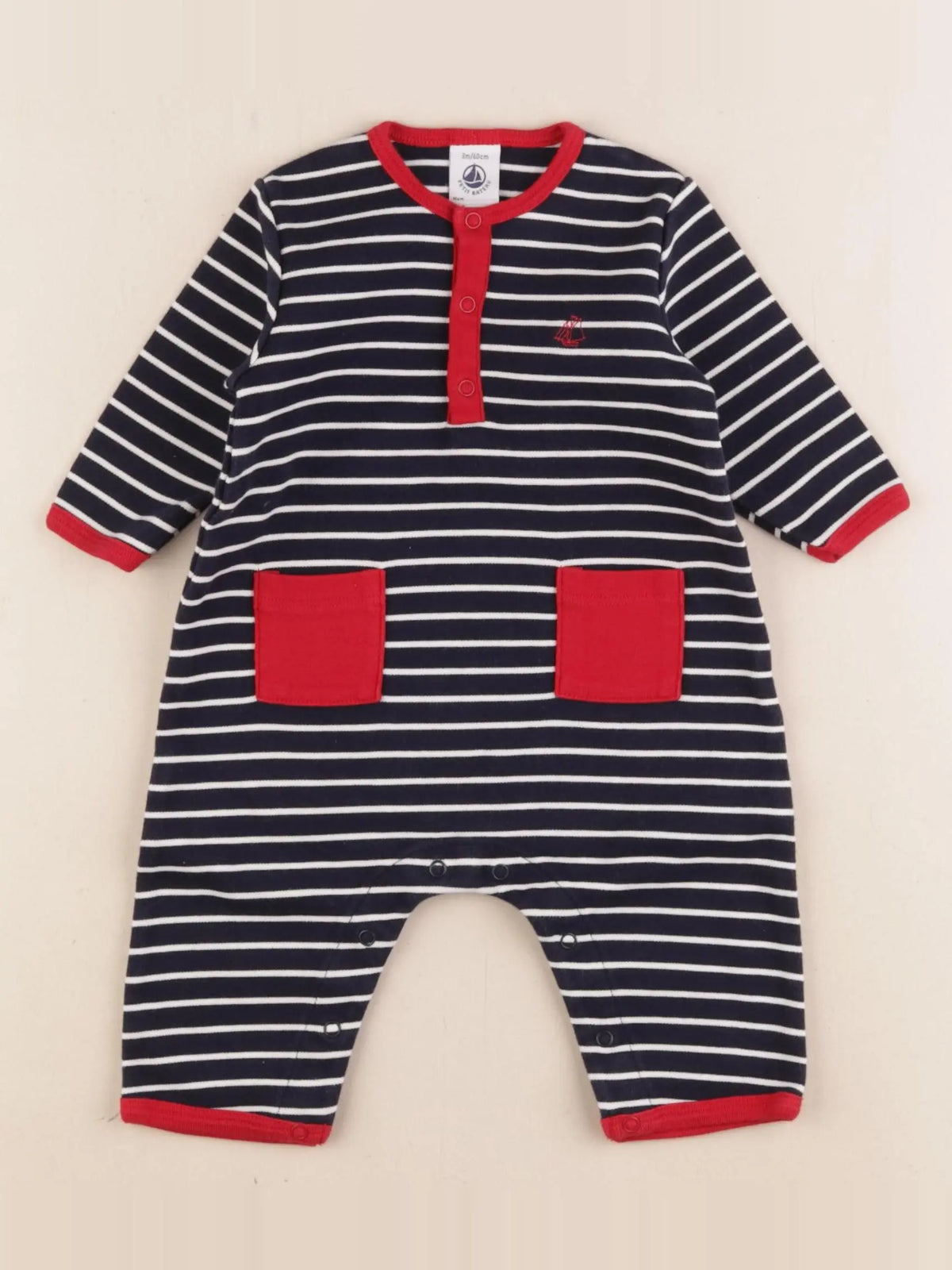 Petit Bateau - combinaison bleu - 3 mois