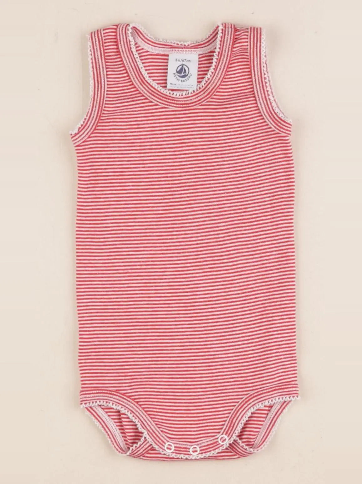 Petit Bateau - body rouge - 6 mois